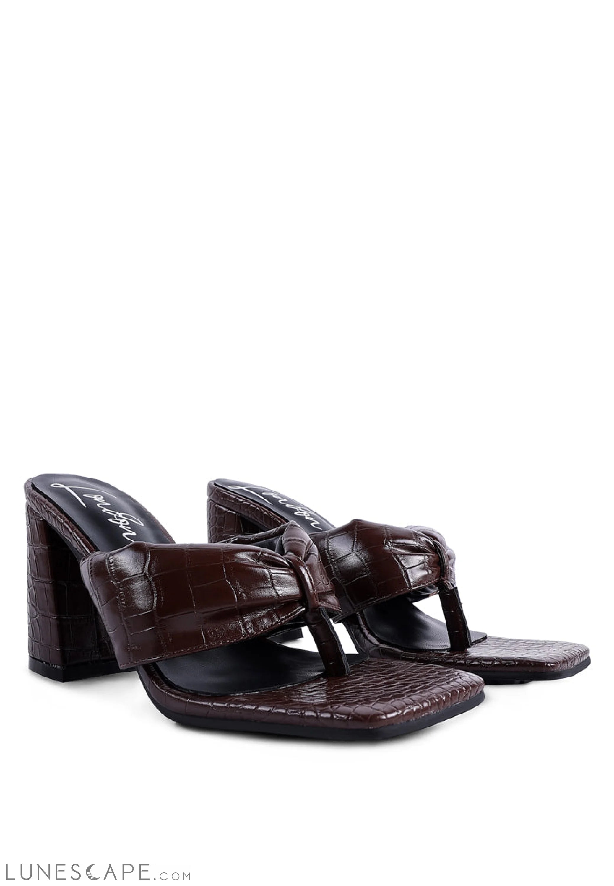 Phantom Ruched High Heeled Thong Sandals LUNESCAPE