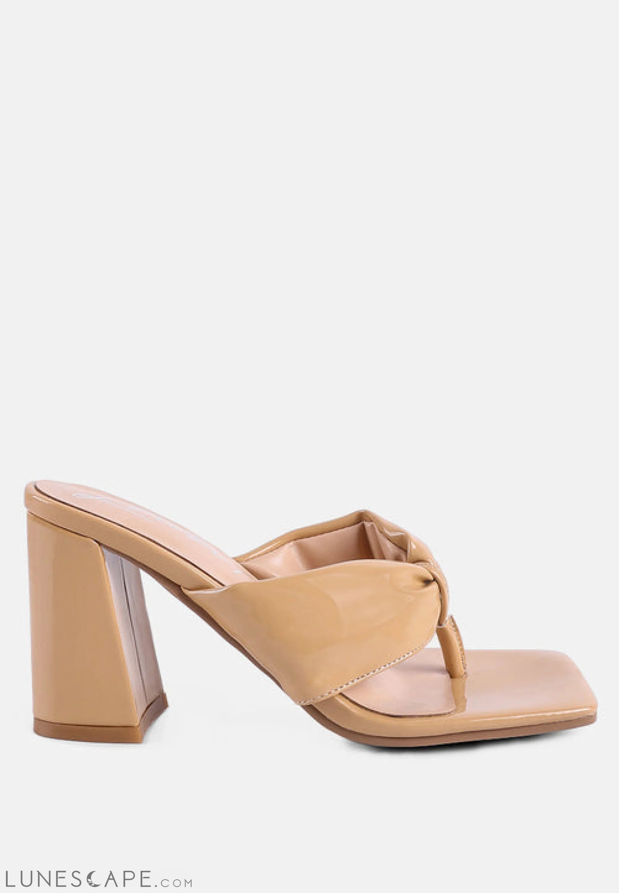 Phantom Ruched High Heeled Thong Sandals LUNESCAPE