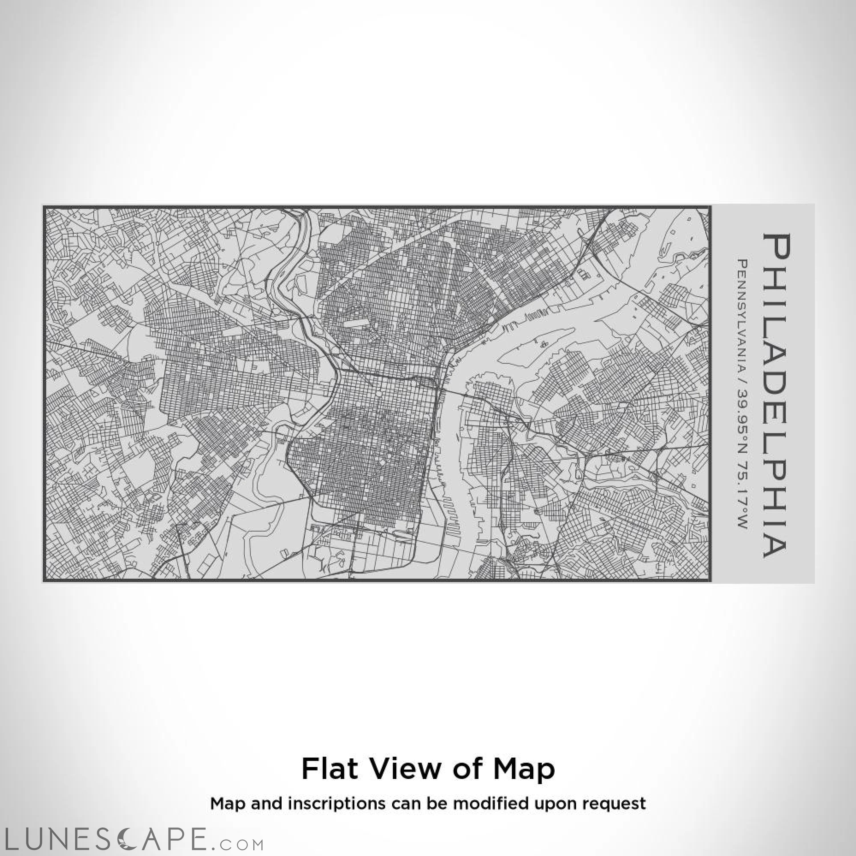 Philadelphia - Pennsylvania Map Insulated Bottle LUNESCAPE