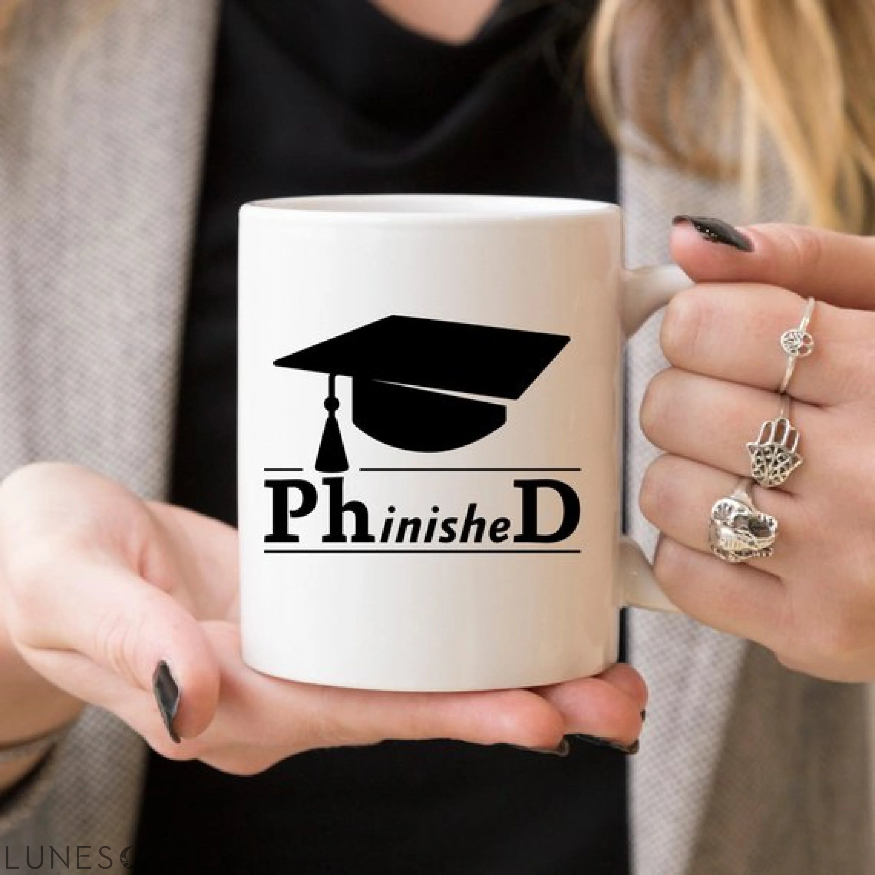 PhinisheD - 11oz Coffee Mug - College PHD LUNESCAPE