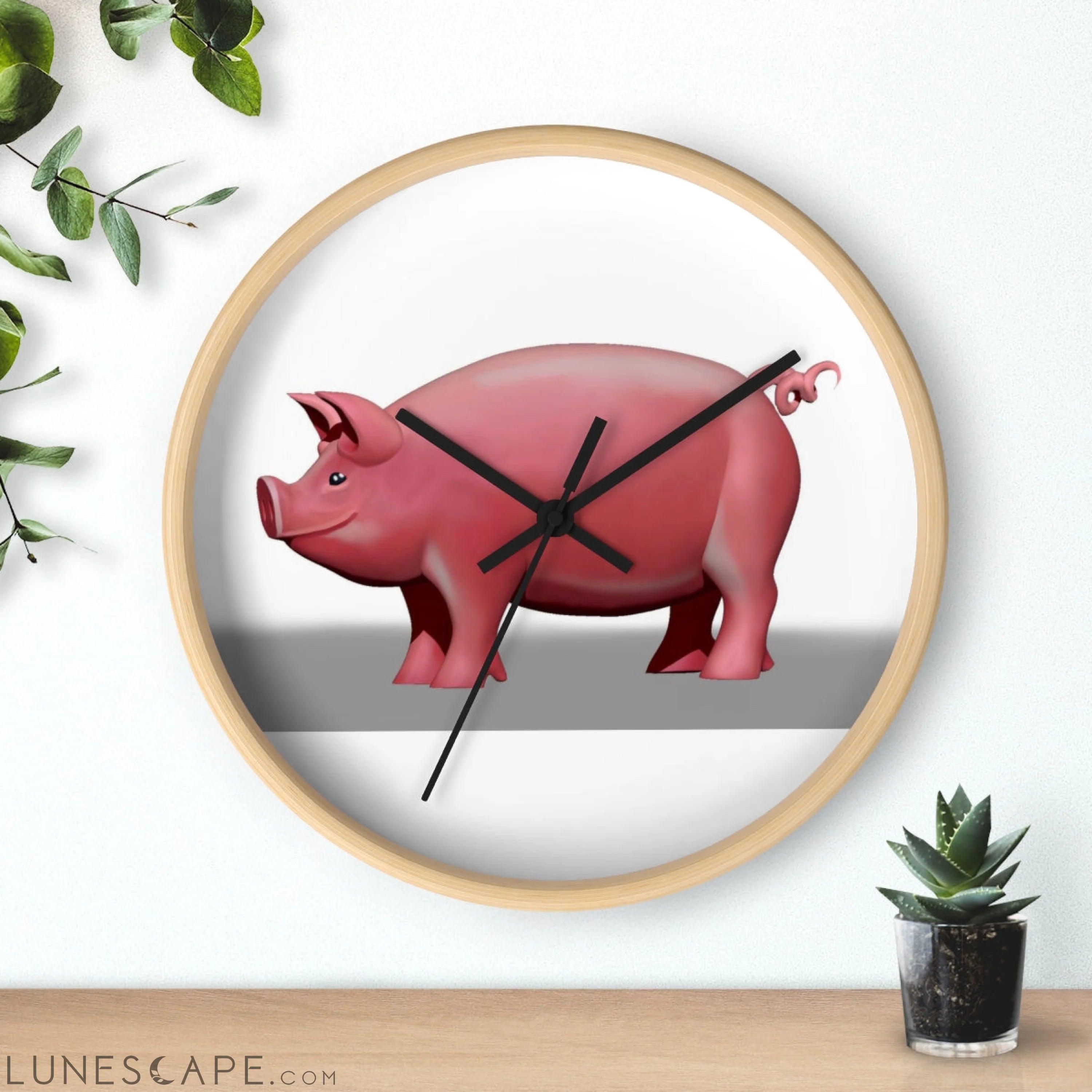 Pig Wall clock LUNESCAPE