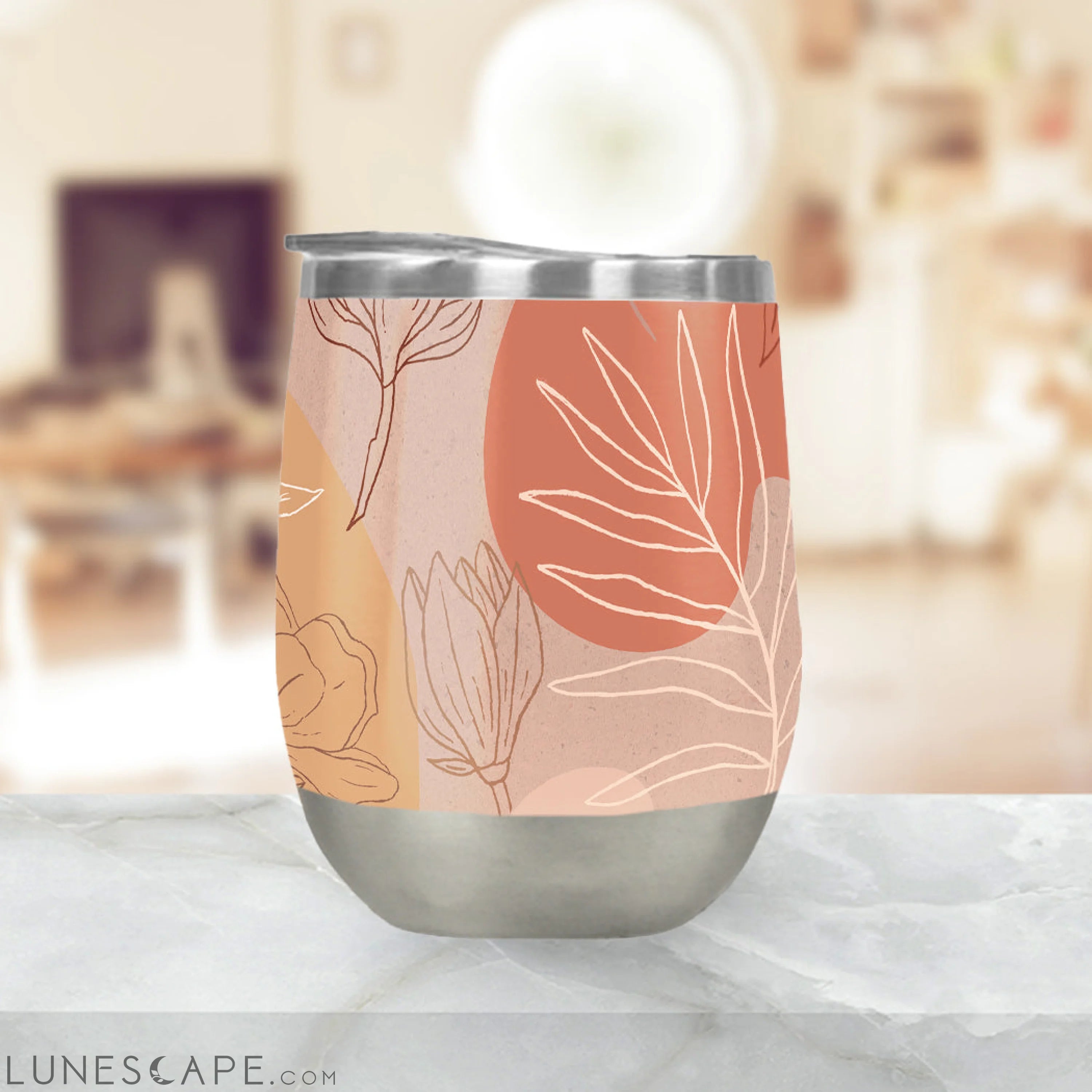 Pink Abstract Desert Wine Tumbler LUNESCAPE