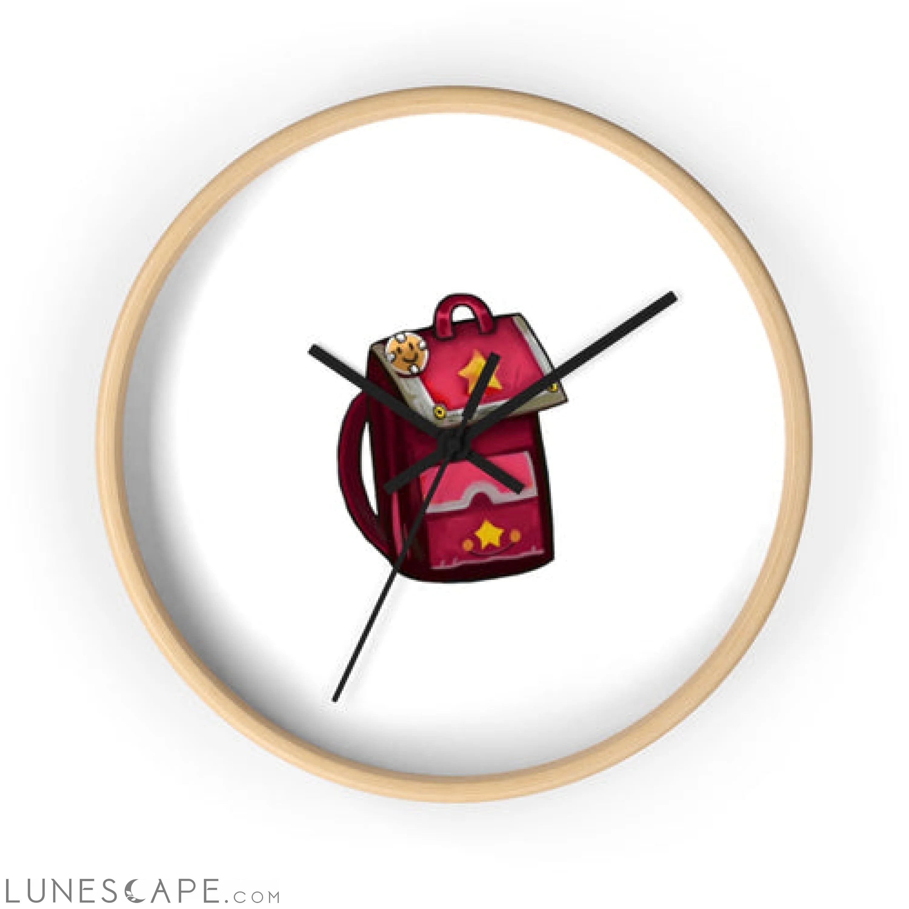 Pink Bag Wall clock LUNESCAPE