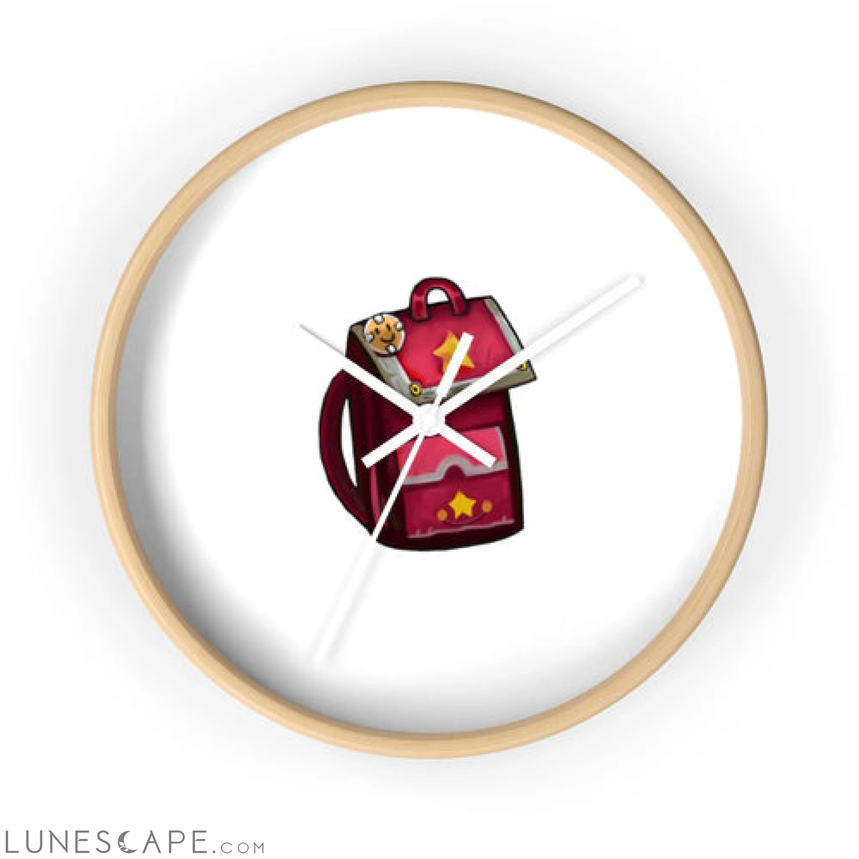 Pink Bag Wall clock LUNESCAPE