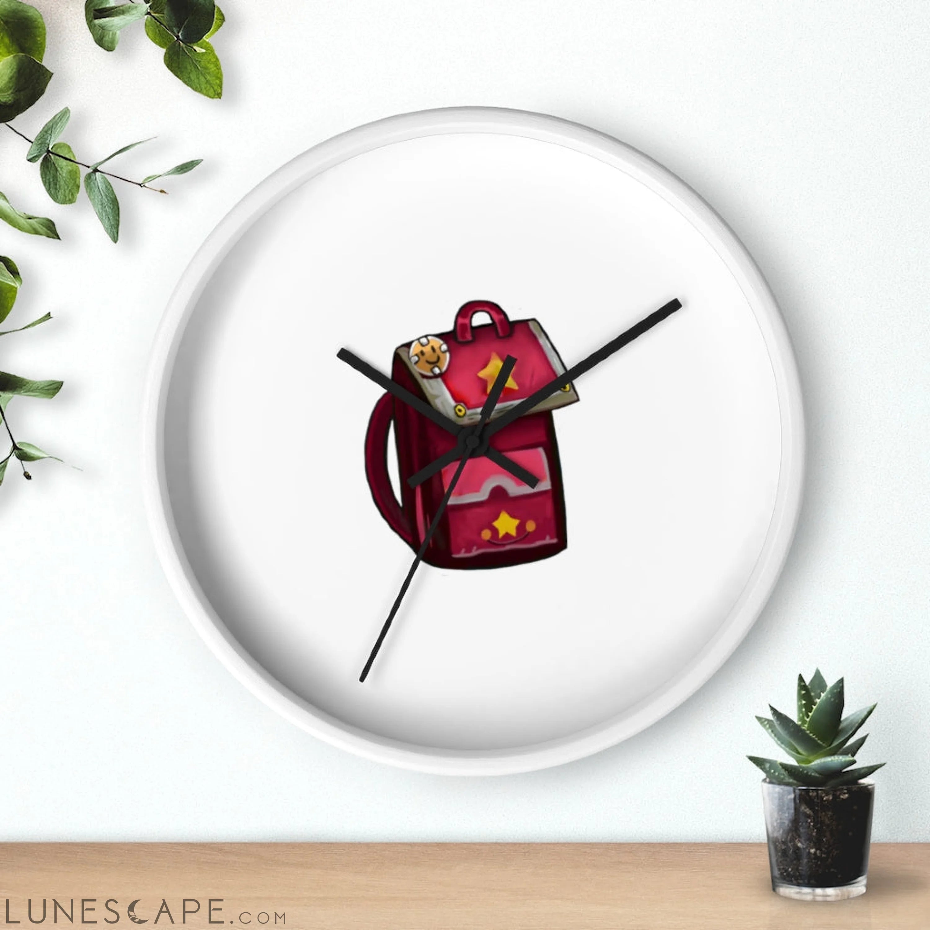 Pink Bag Wall clock LUNESCAPE