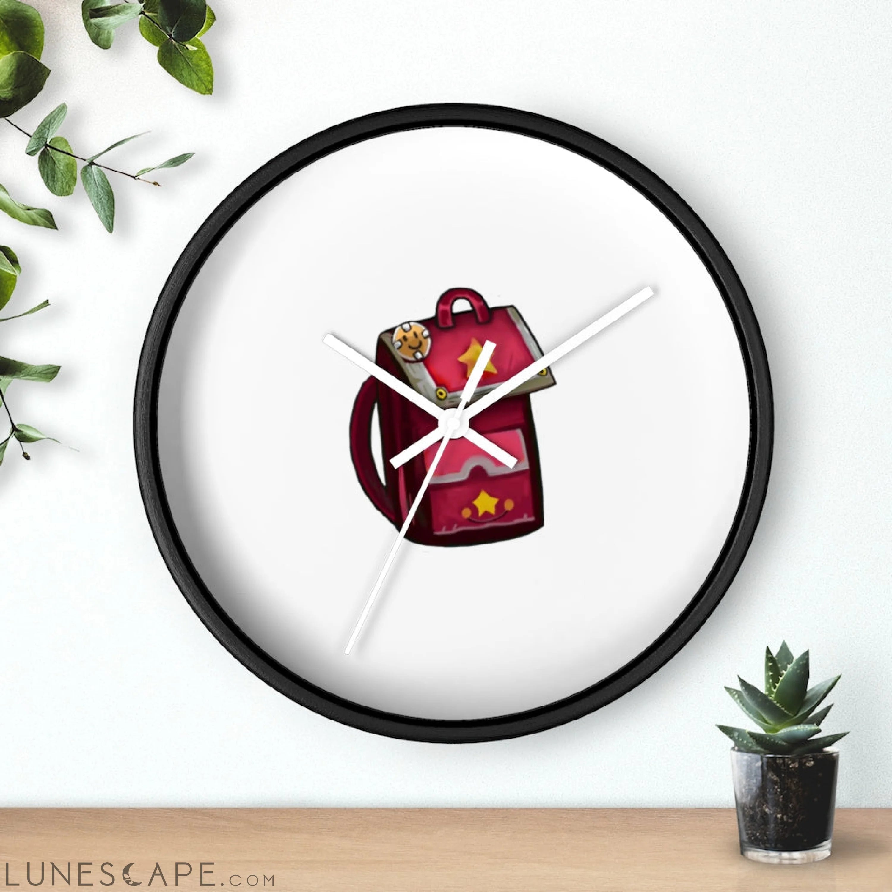 Pink Bag Wall clock LUNESCAPE
