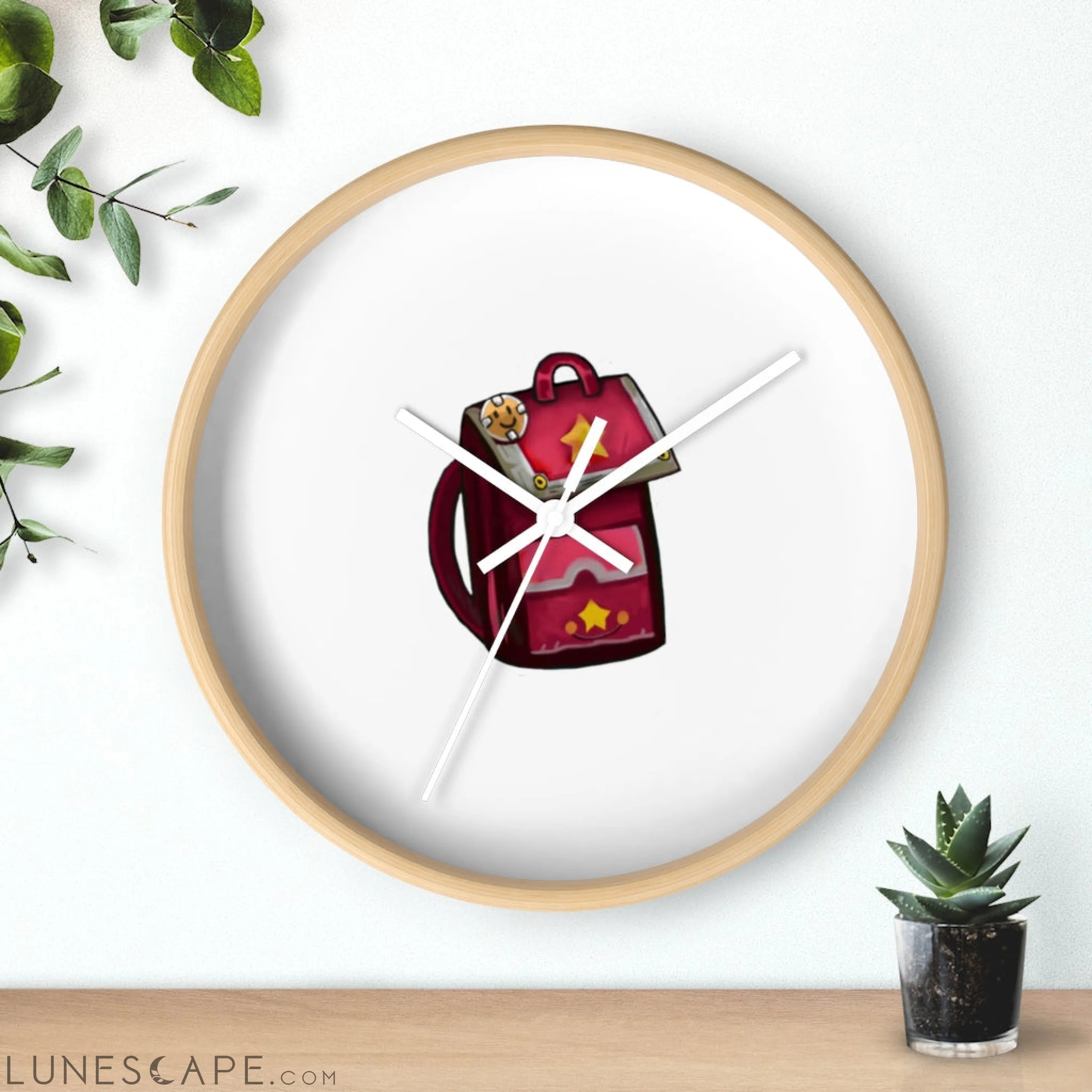Pink Bag Wall clock LUNESCAPE