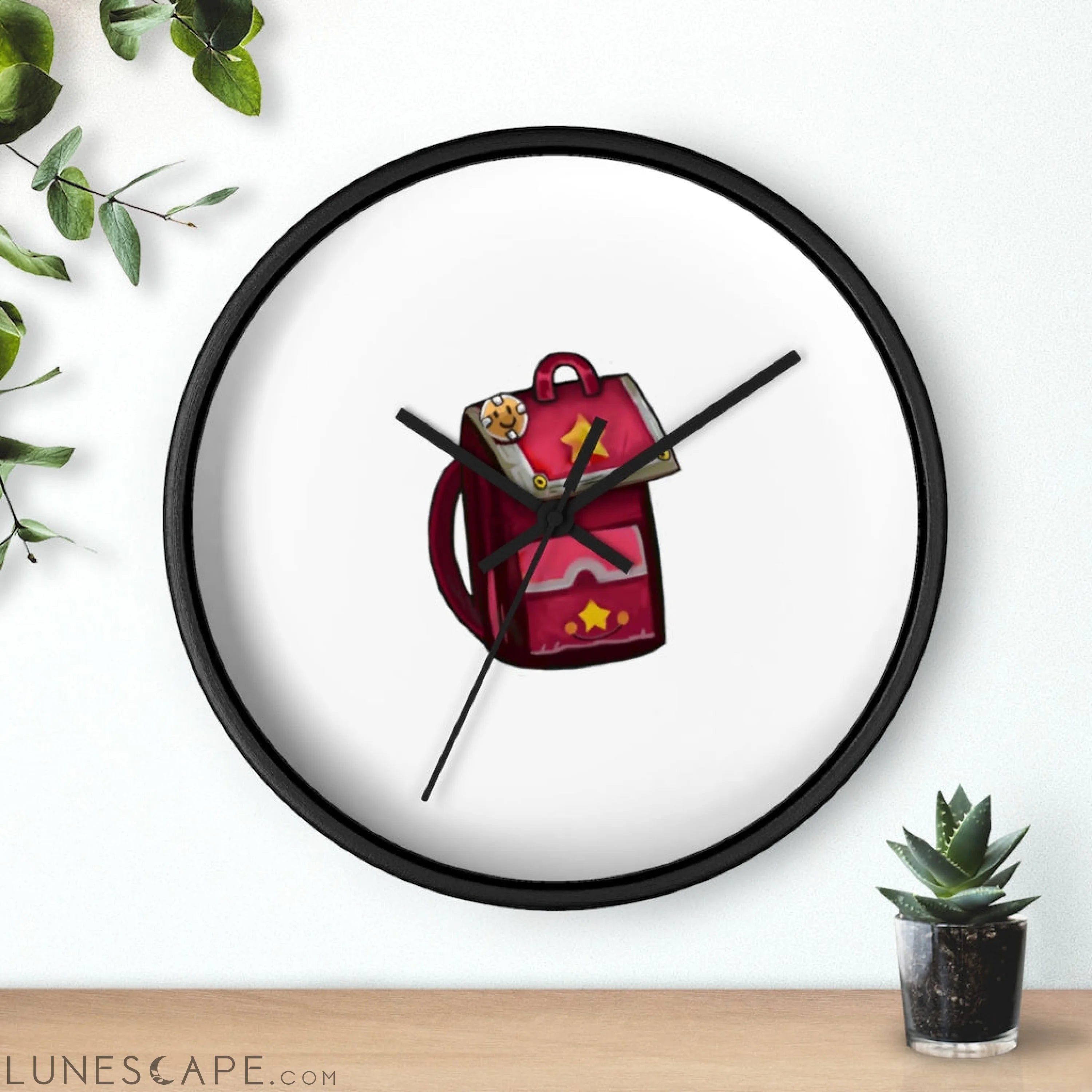 Pink Bag Wall clock LUNESCAPE