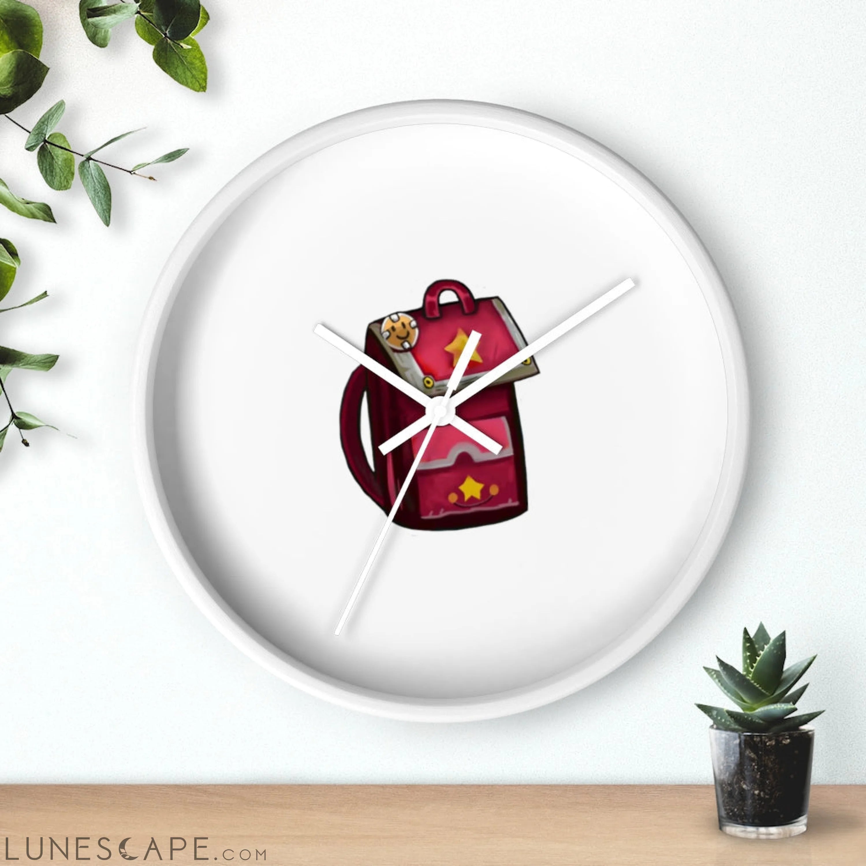 Pink Bag Wall clock LUNESCAPE