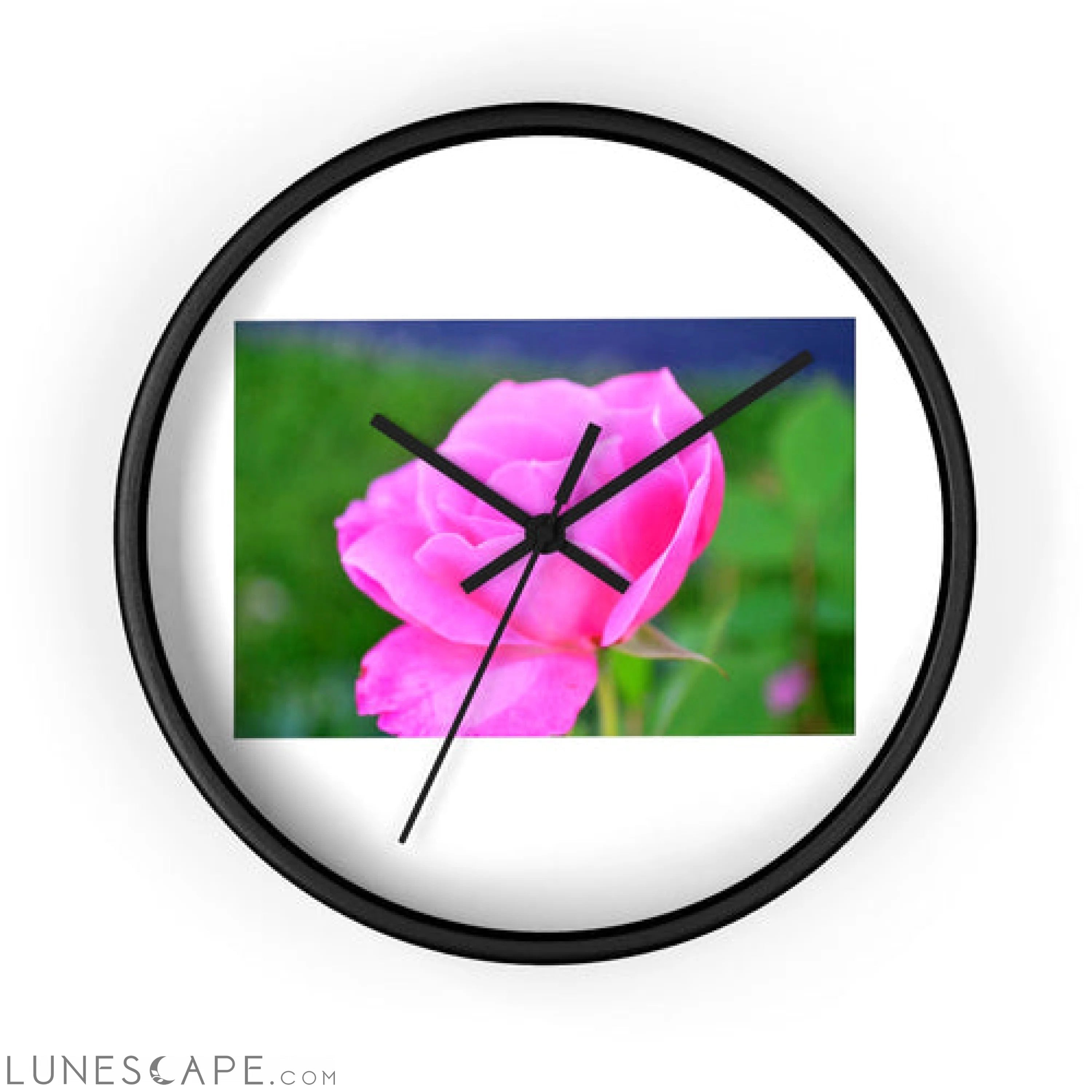Pink Flower Wall clock LUNESCAPE