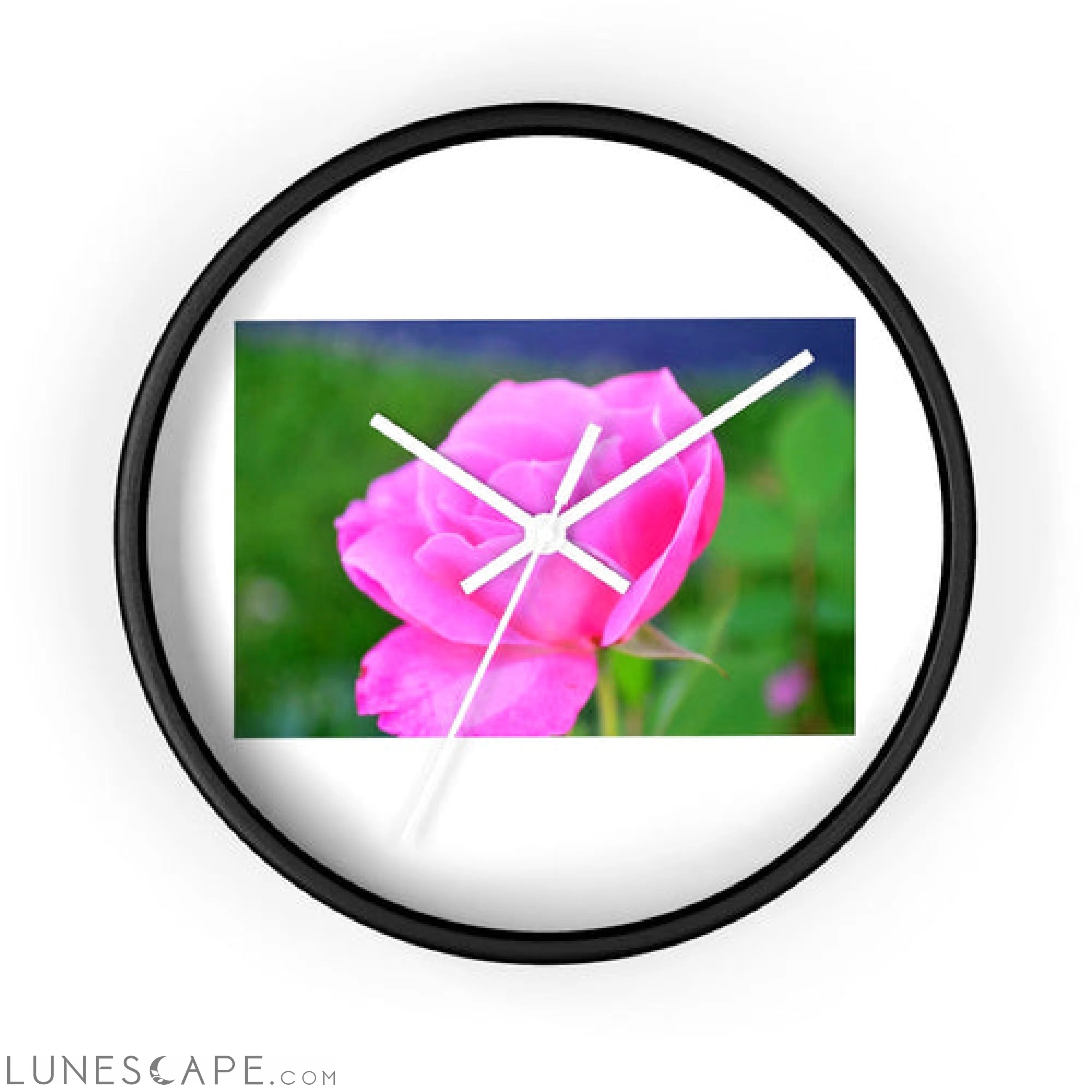 Pink Flower Wall clock LUNESCAPE