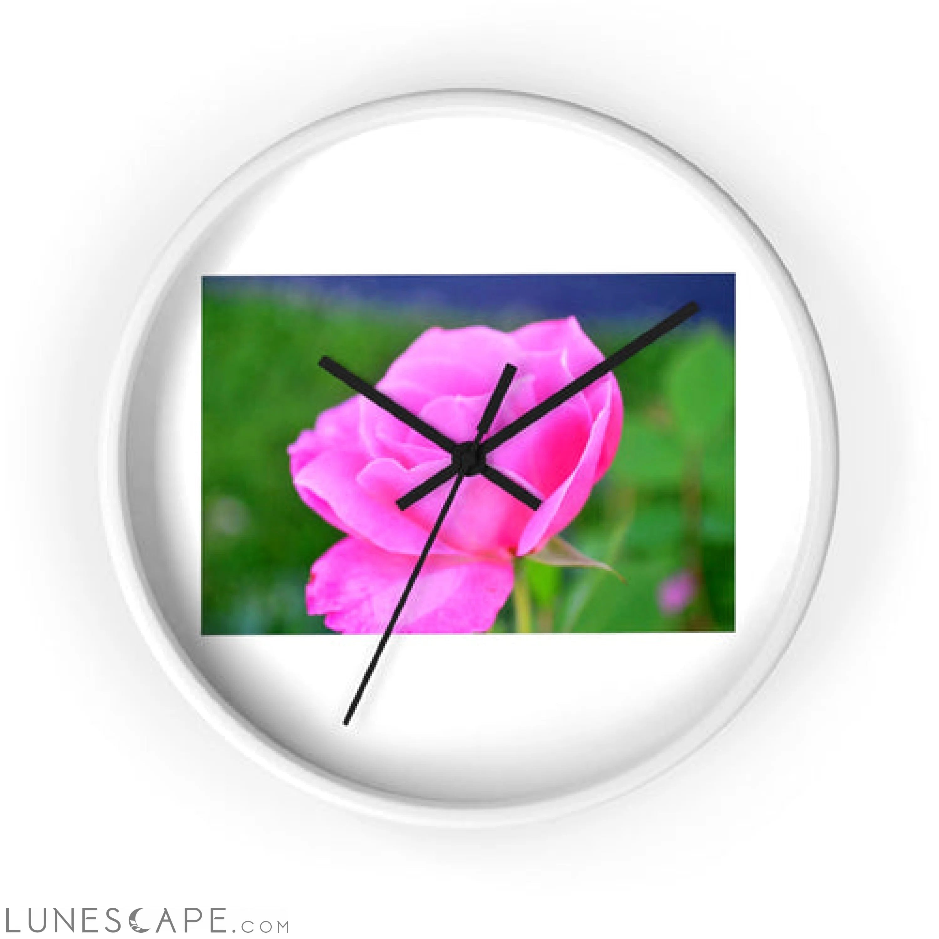 Pink Flower Wall clock LUNESCAPE