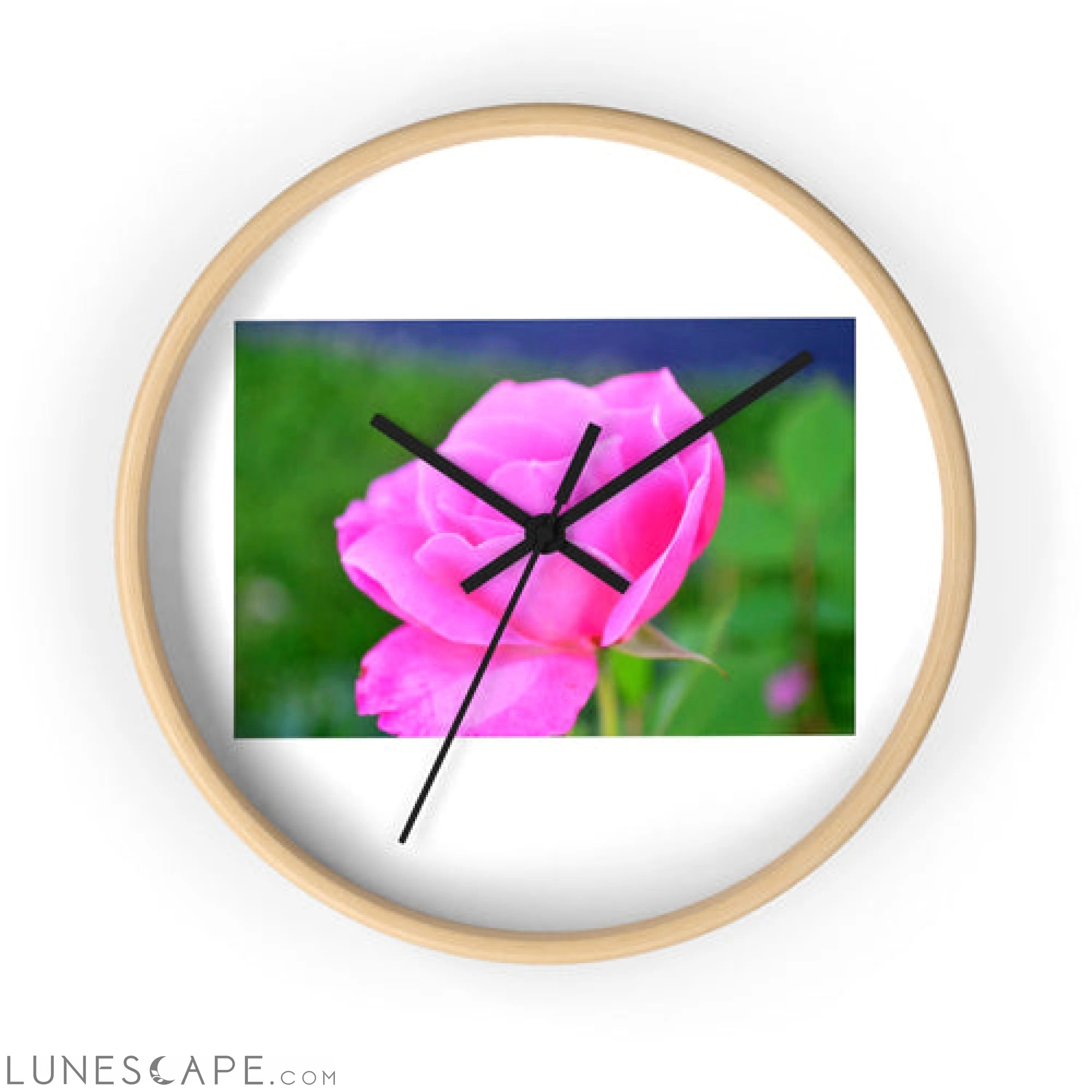 Pink Flower Wall clock LUNESCAPE