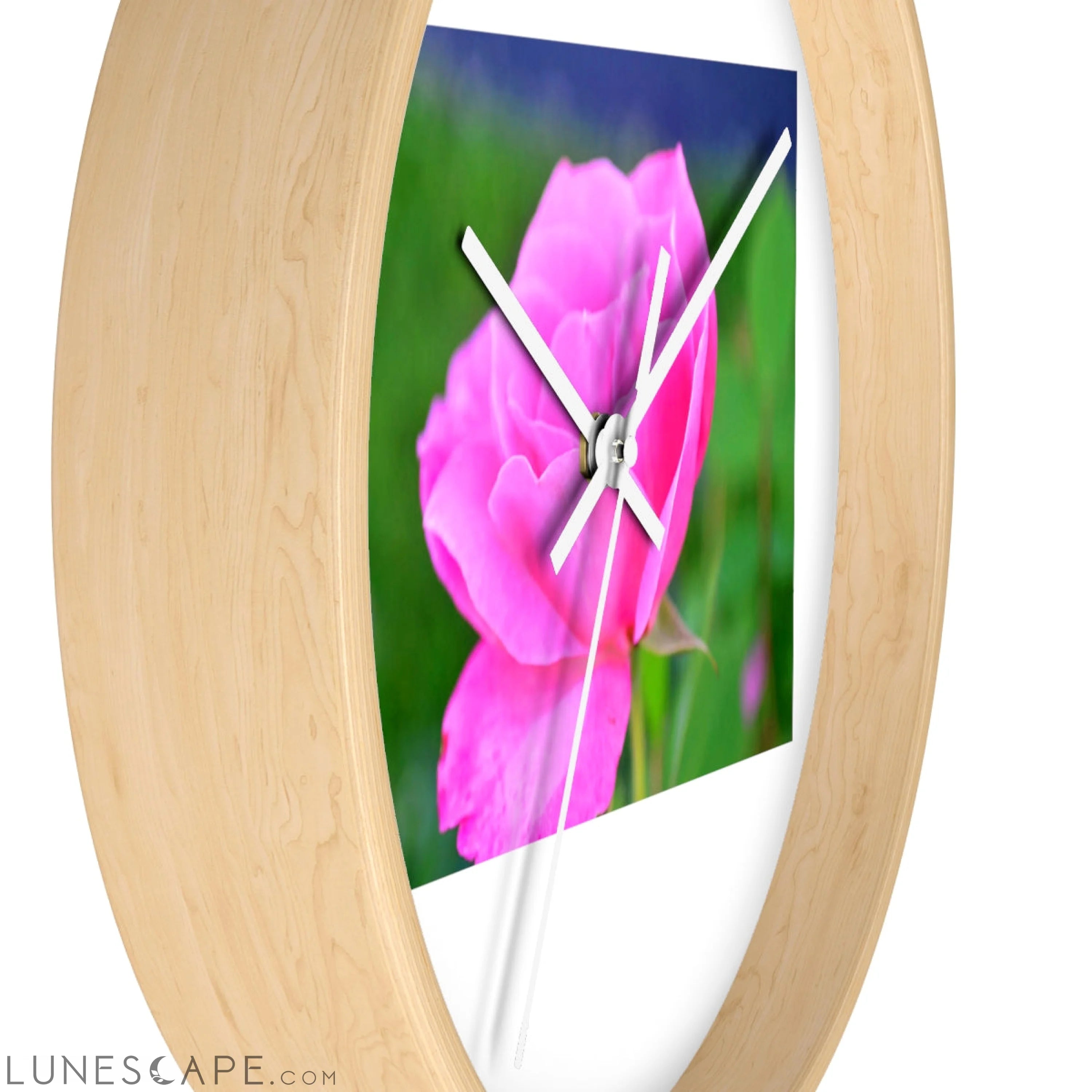 Pink Flower Wall clock LUNESCAPE