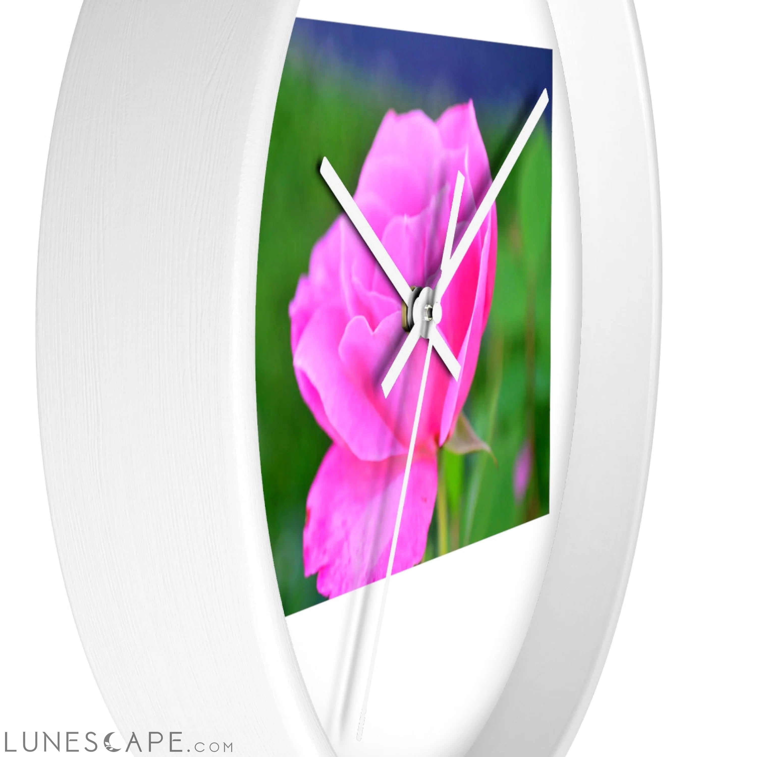Pink Flower Wall clock LUNESCAPE