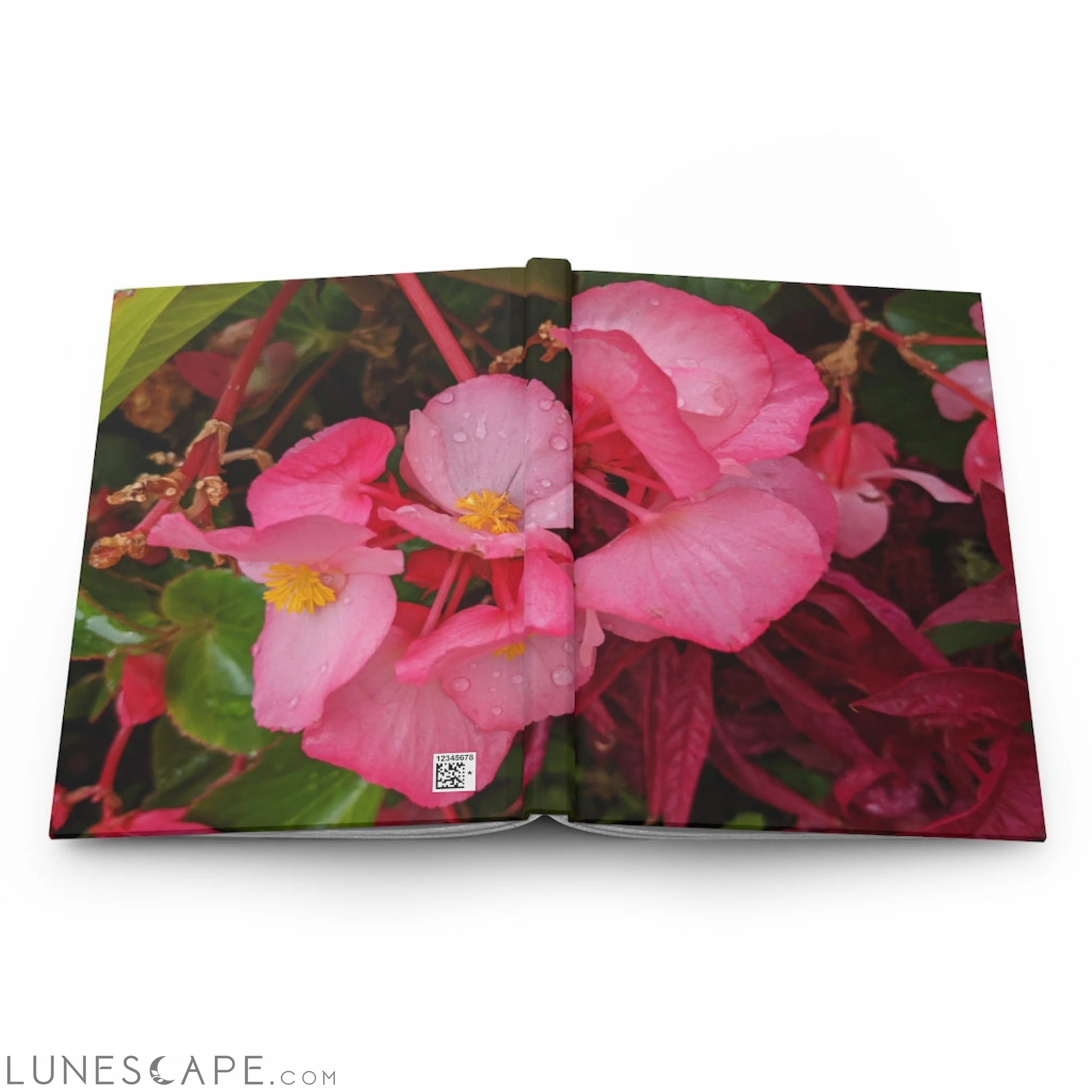 Pink Flowers Hardcover Journal Matte LUNESCAPE