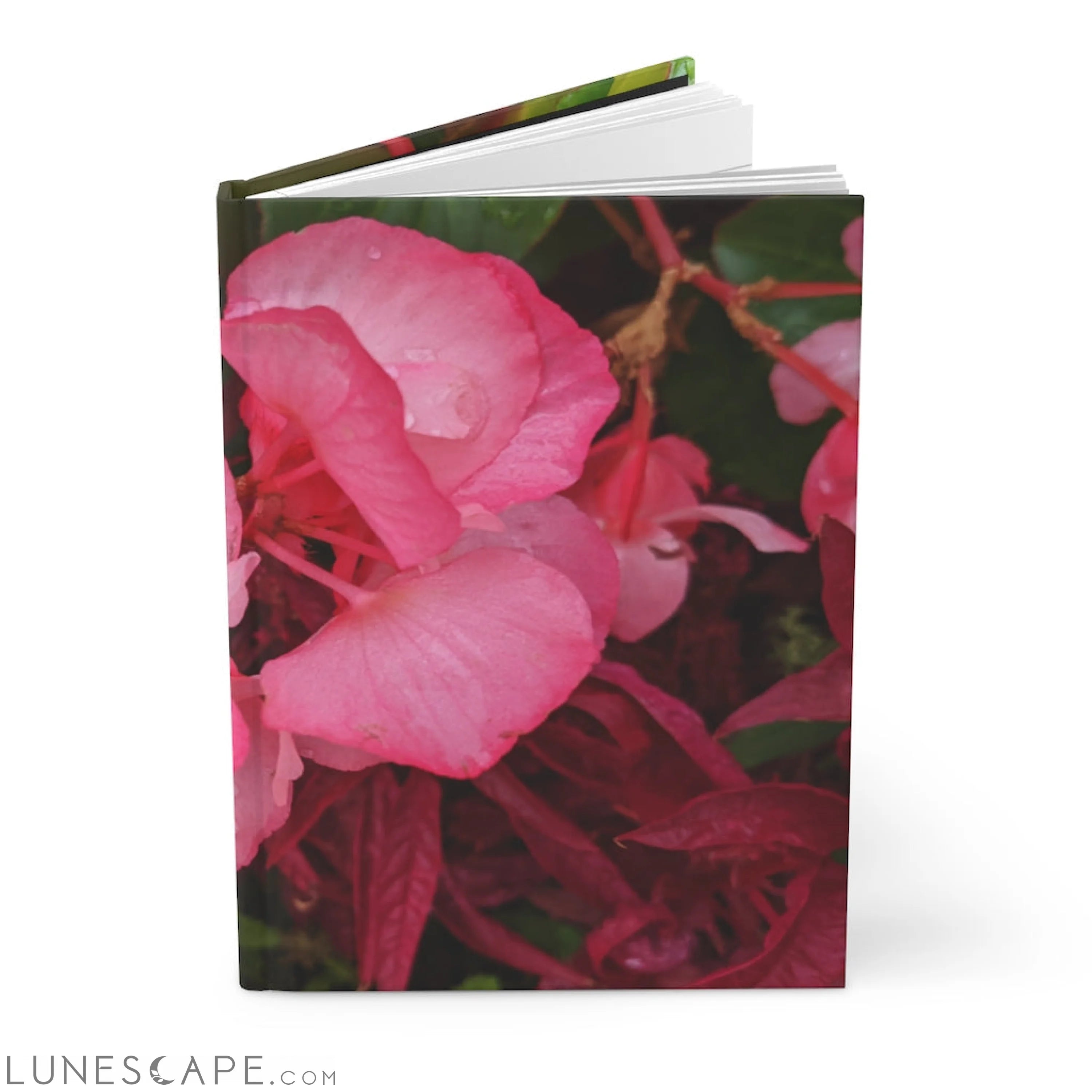 Pink Flowers Hardcover Journal Matte LUNESCAPE