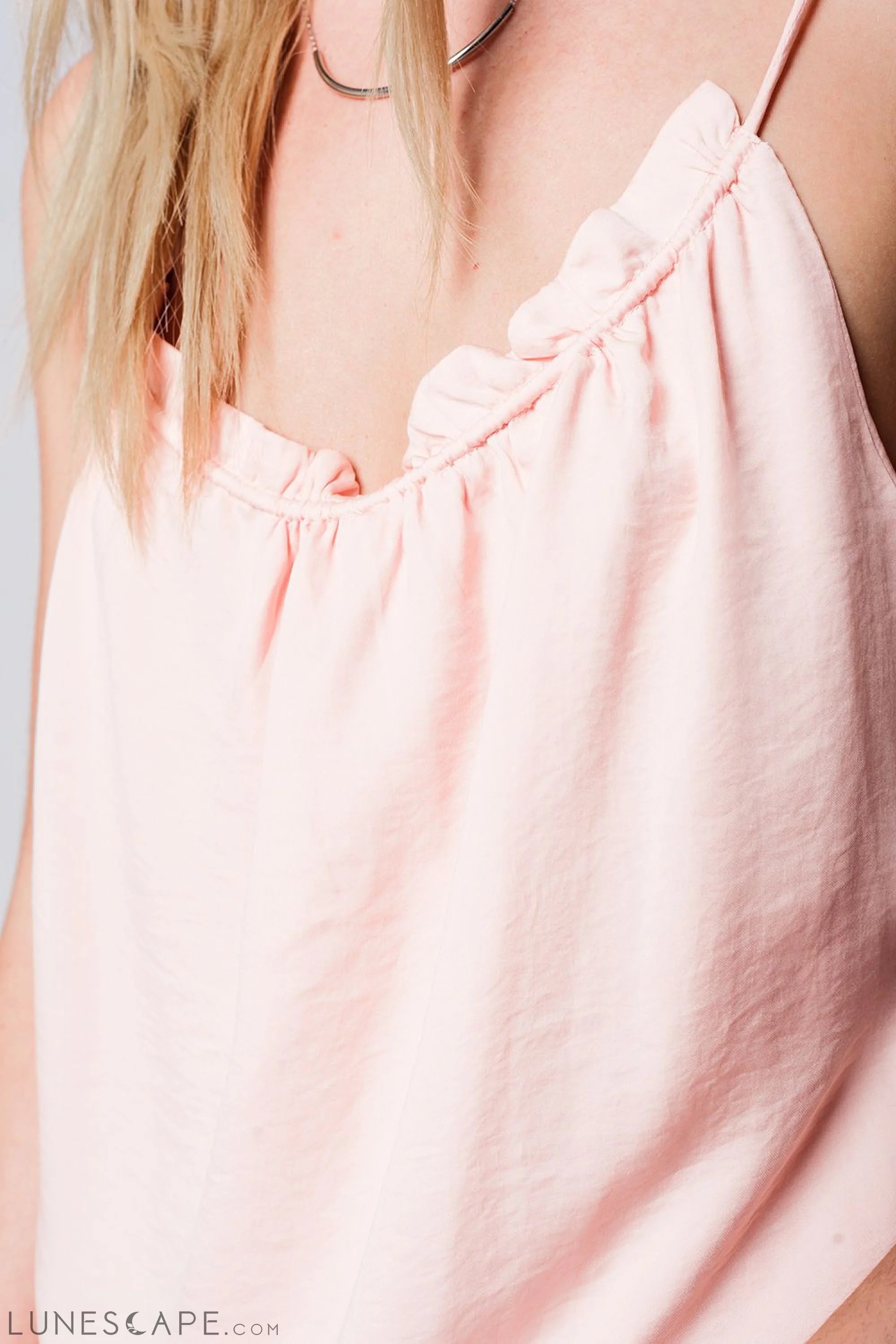 Pink Top With Open Back Detail LUNESCAPE