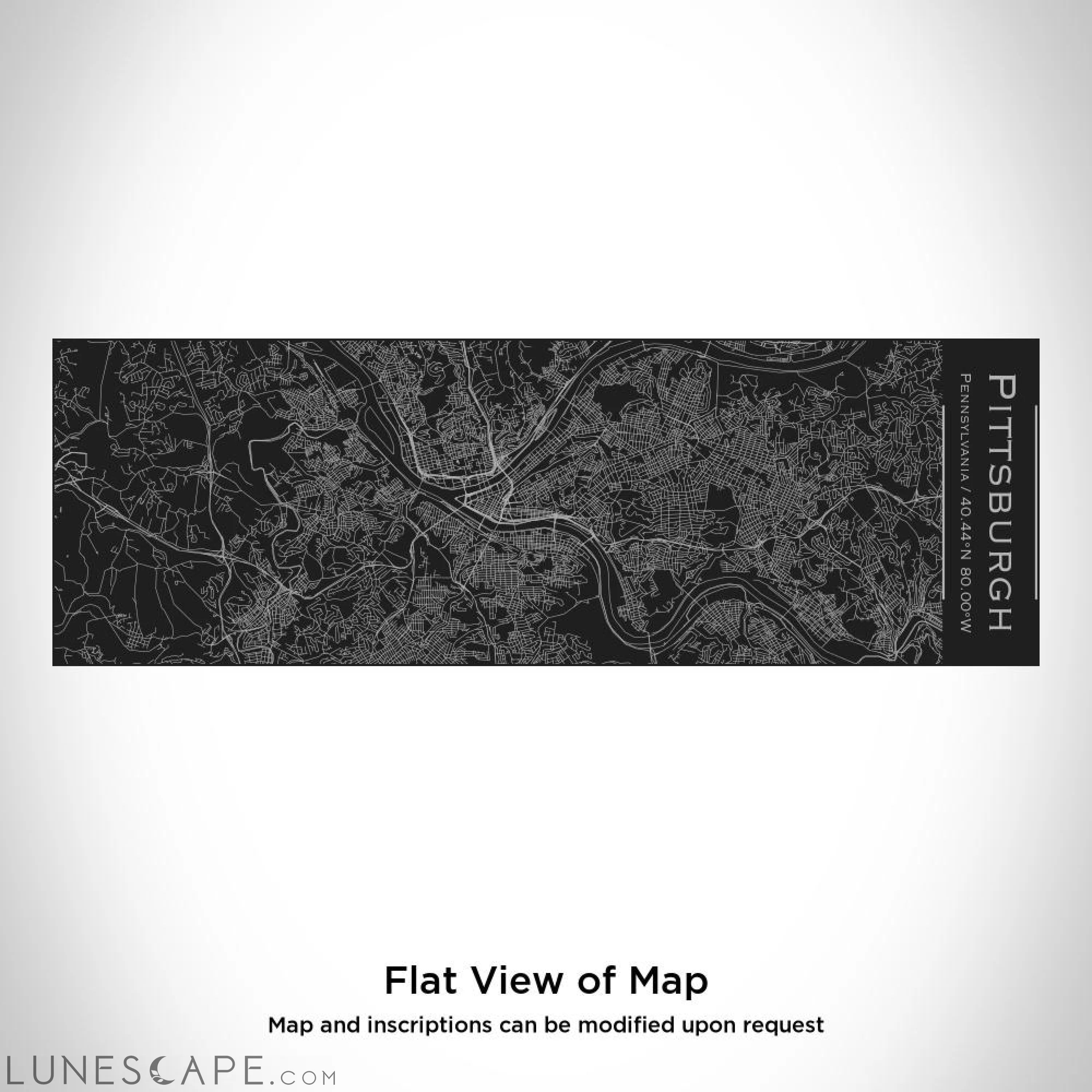 Pittsburgh - Pennsylvania Map Insulated Cup in Matte Black LUNESCAPE