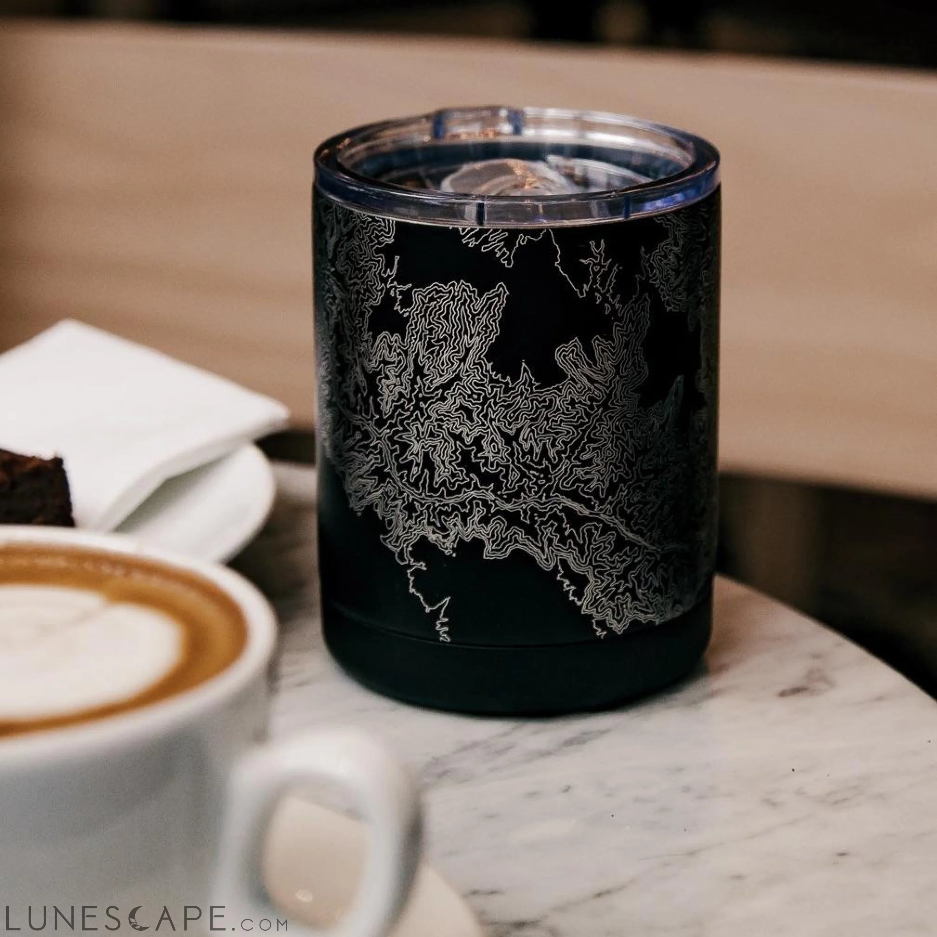 Pittsburgh - Pennsylvania Map Insulated Cup in Matte Black LUNESCAPE