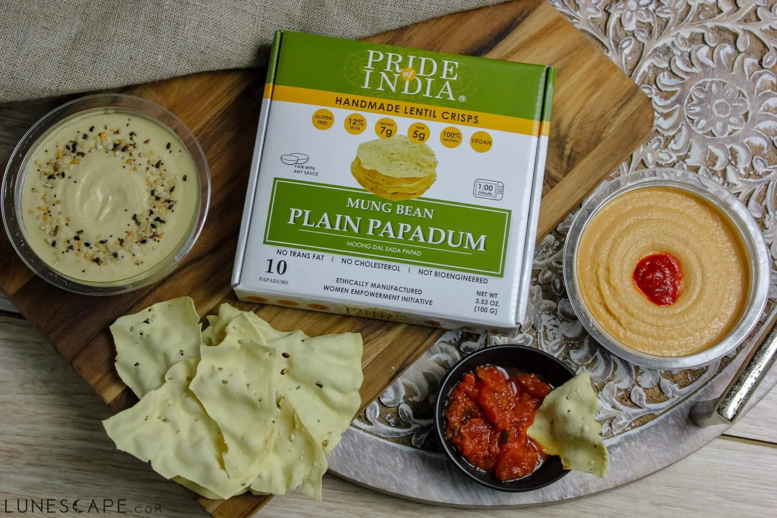 Plain Mung Bean Sada Papadum Lentil Crisp LUNESCAPE