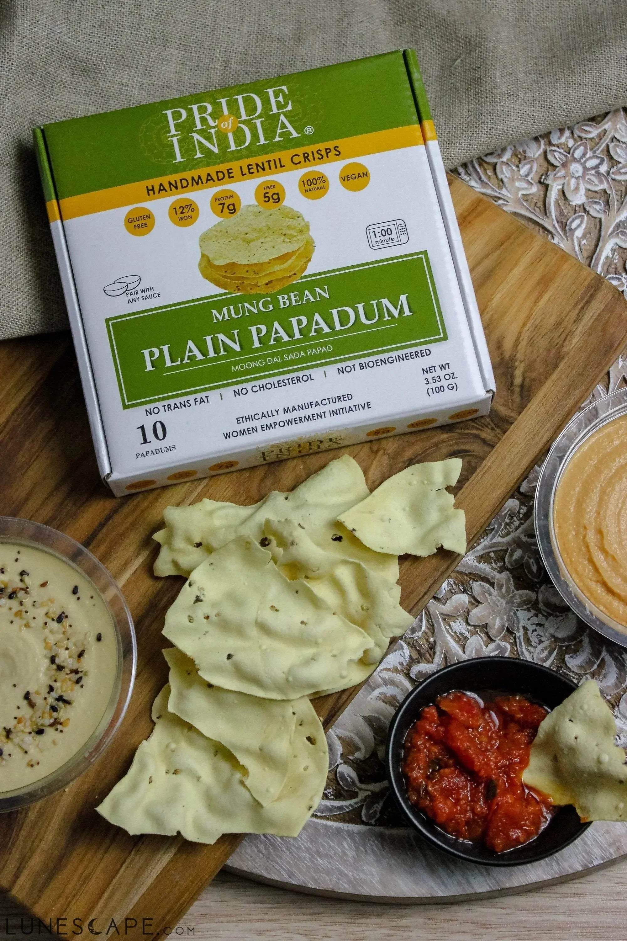 Plain Mung Bean Sada Papadum Lentil Crisp LUNESCAPE