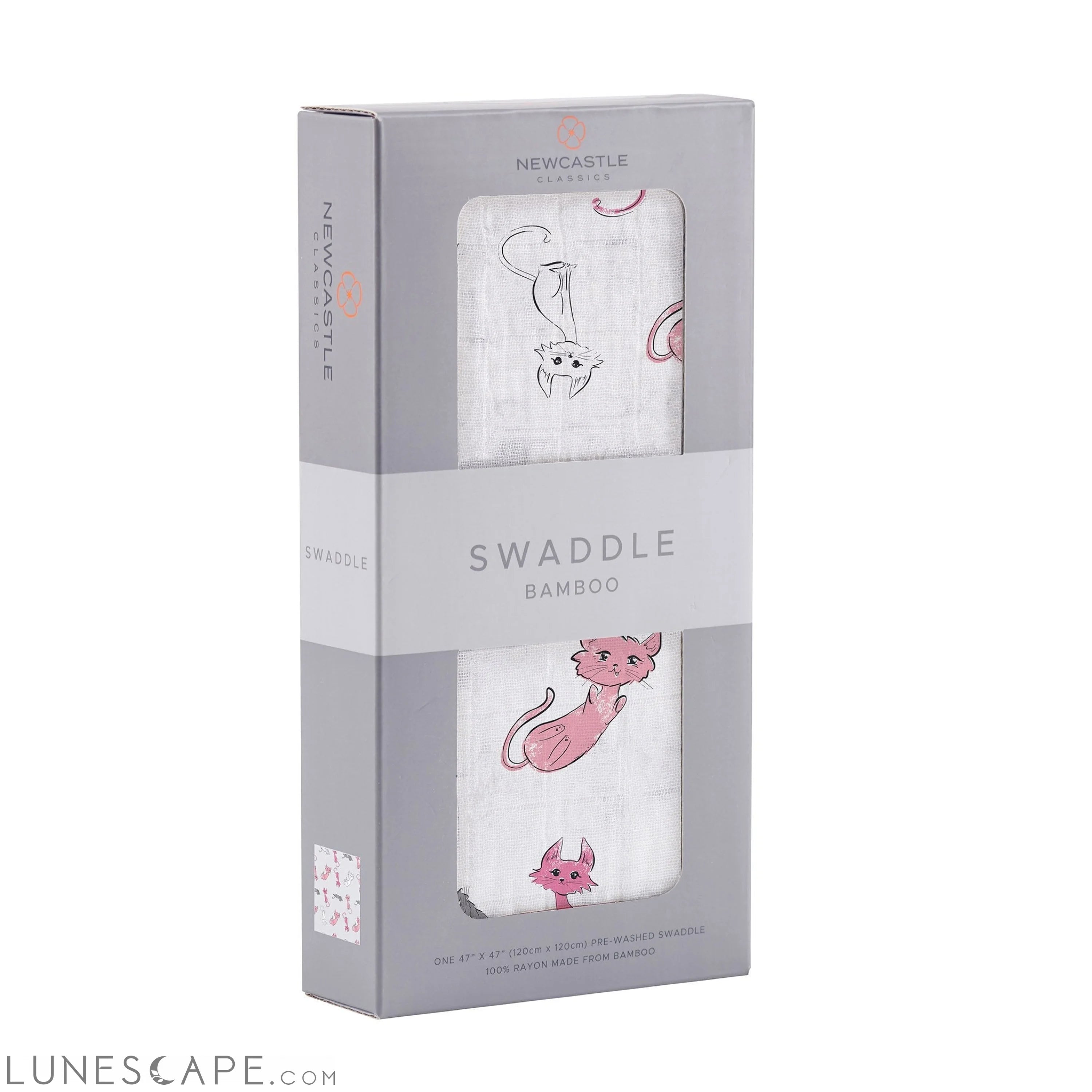Playful Kitty Bamboo Muslin Swaddle LUNESCAPE