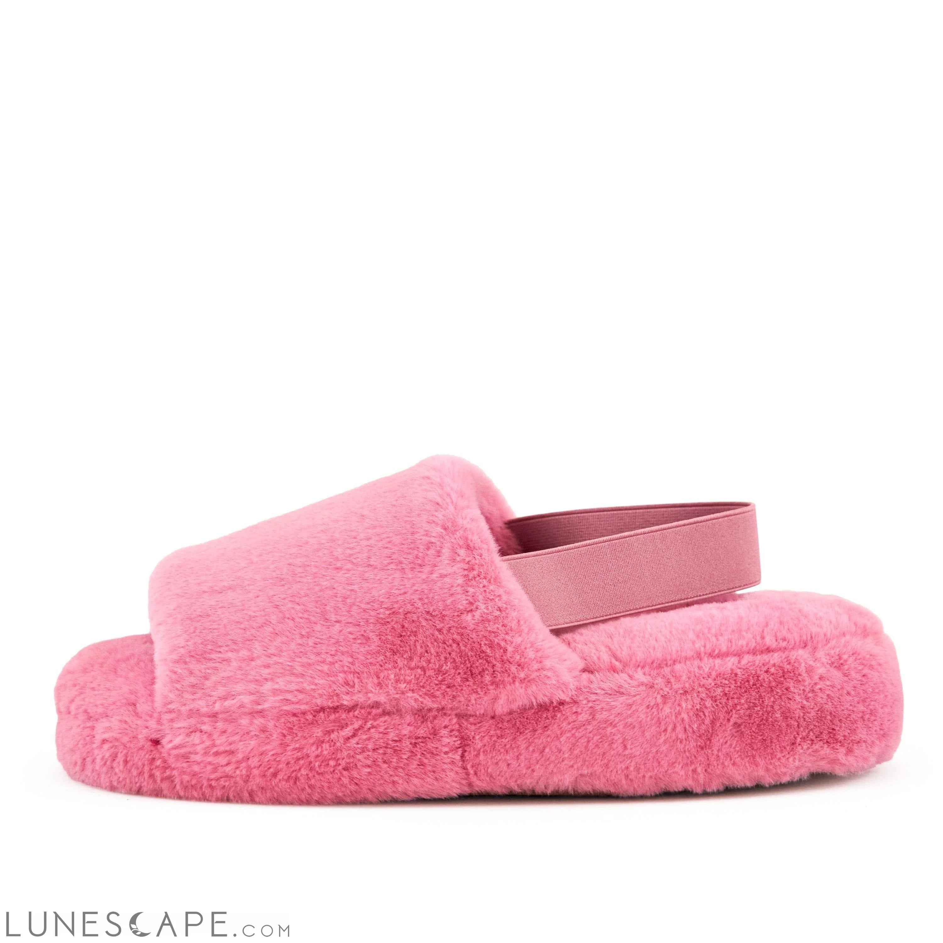 Plush Slingback Slipper - Coral LUNESCAPE
