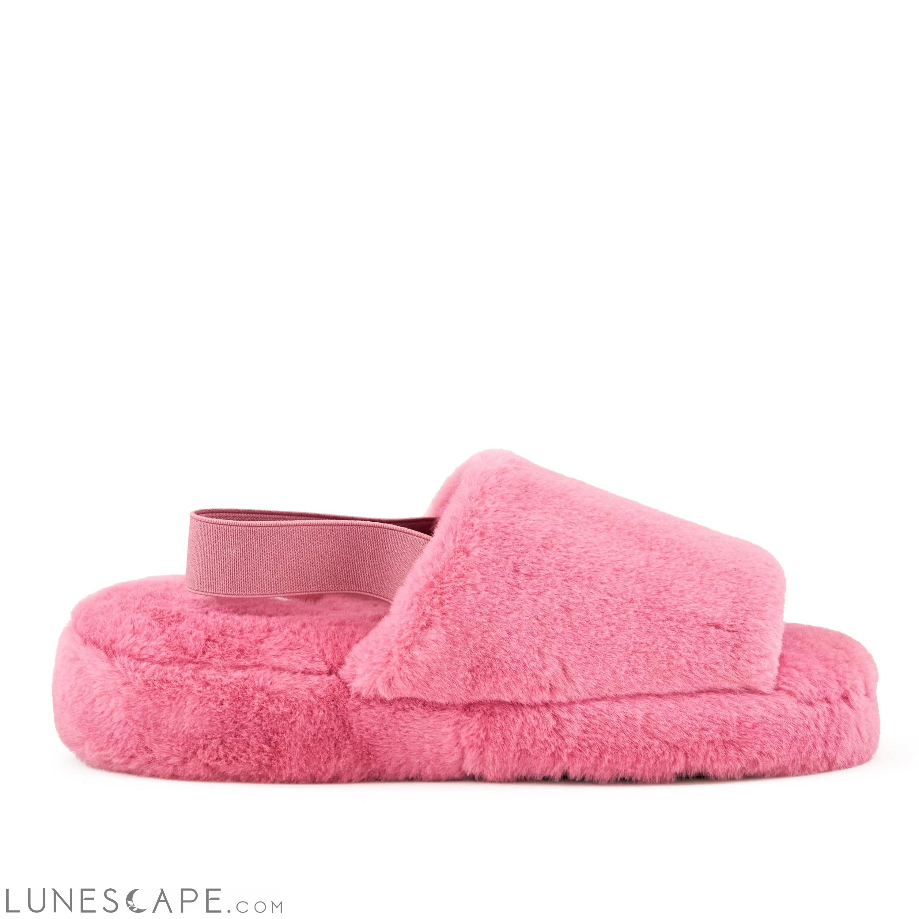 Plush Slingback Slipper - Coral LUNESCAPE