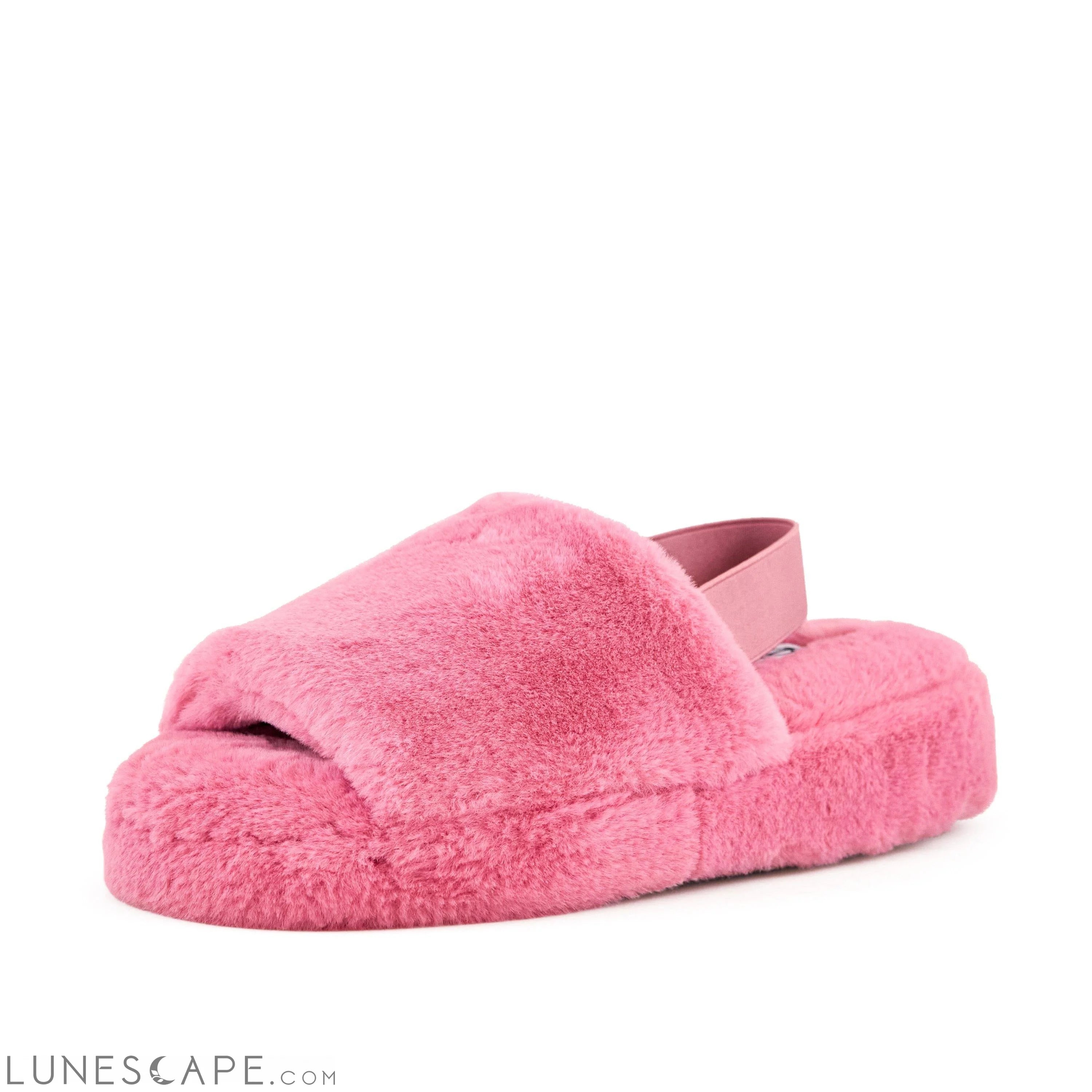Plush Slingback Slipper - Coral LUNESCAPE