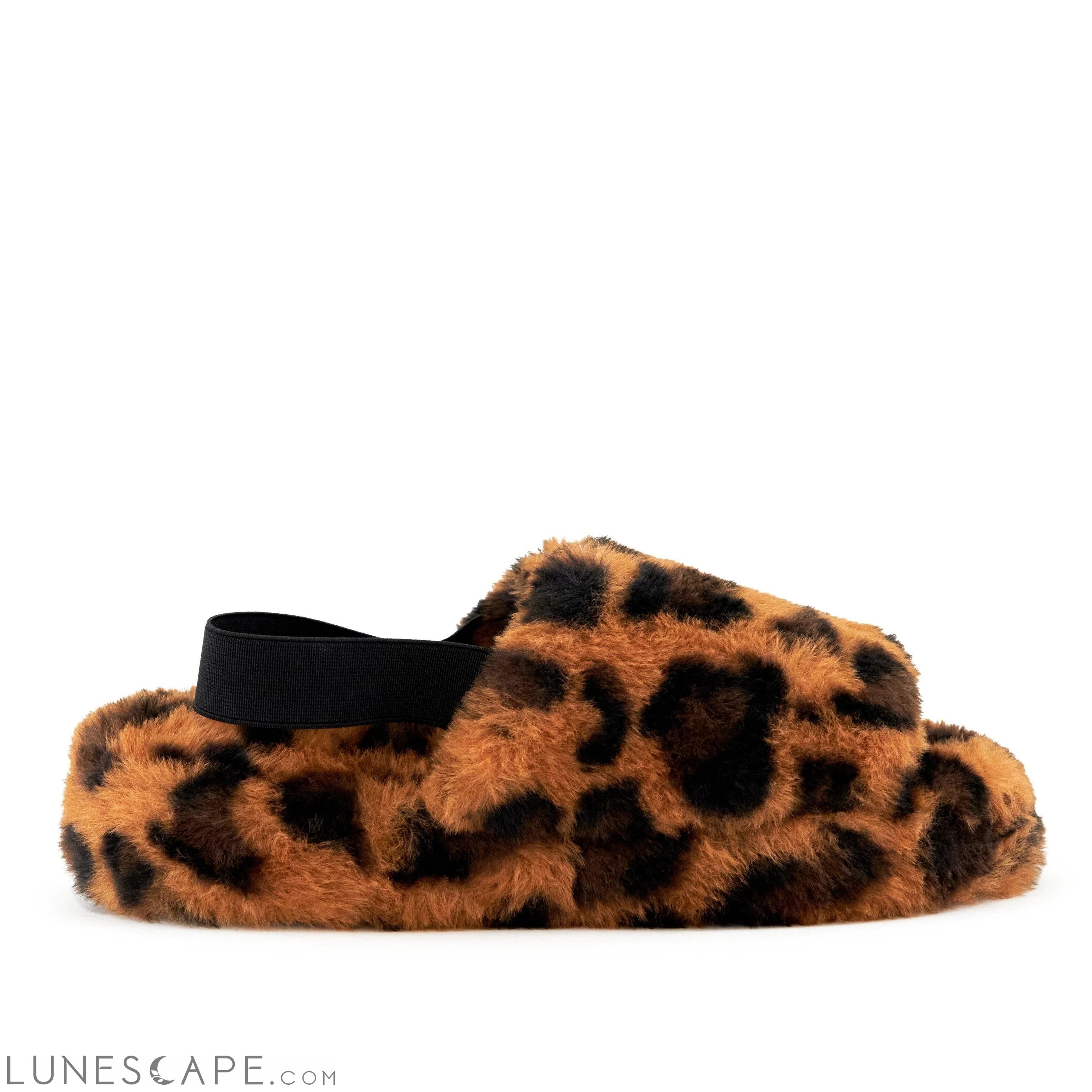 Plush Slingback Slipper - Leopard LUNESCAPE