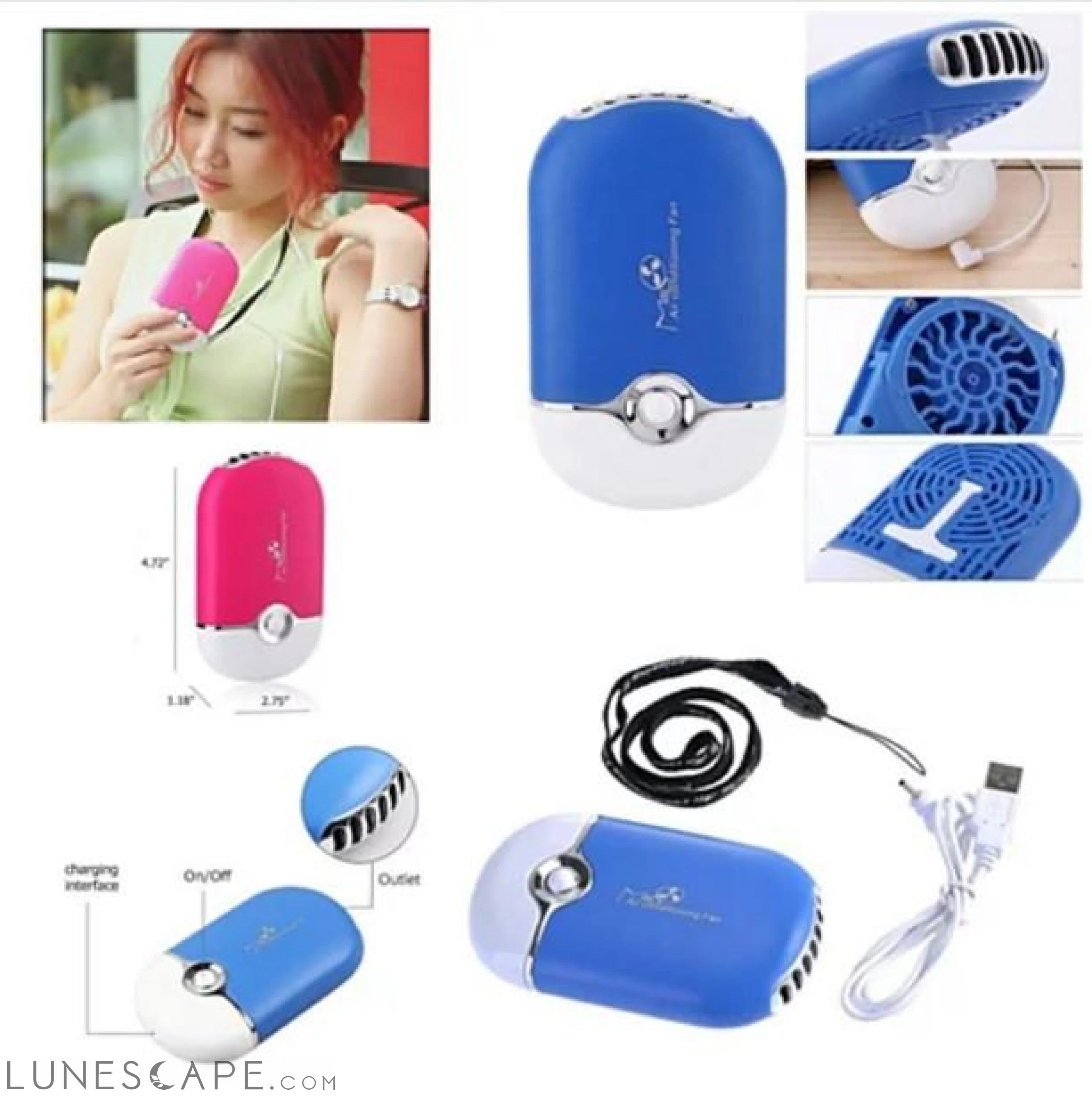 Porta Cooler Portable Air Conditioning USB Powered Personal Mini Fan LUNESCAPE