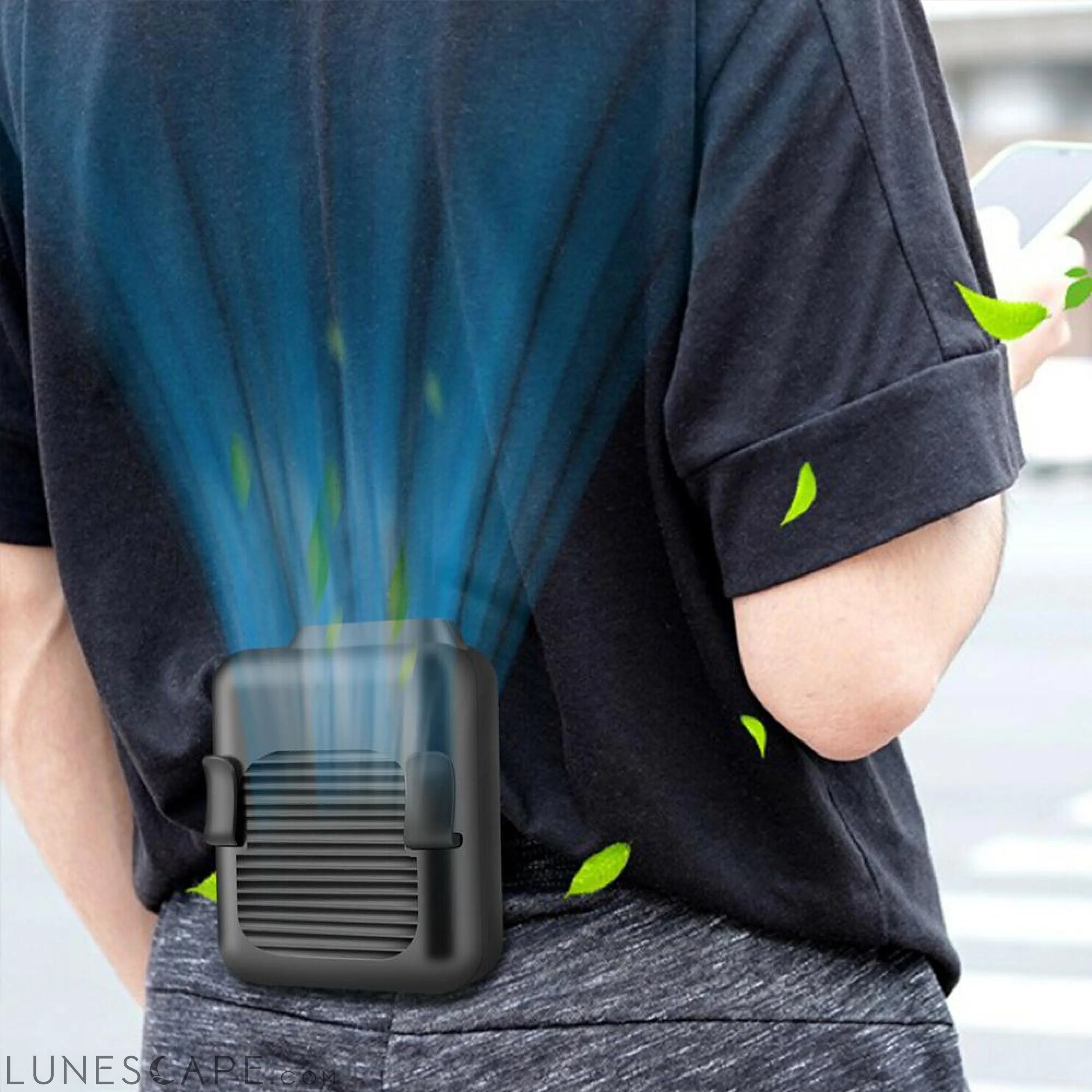 Portable Compact Cooling Fan Hanging Handsfree with Waist Clip LUNESCAPE