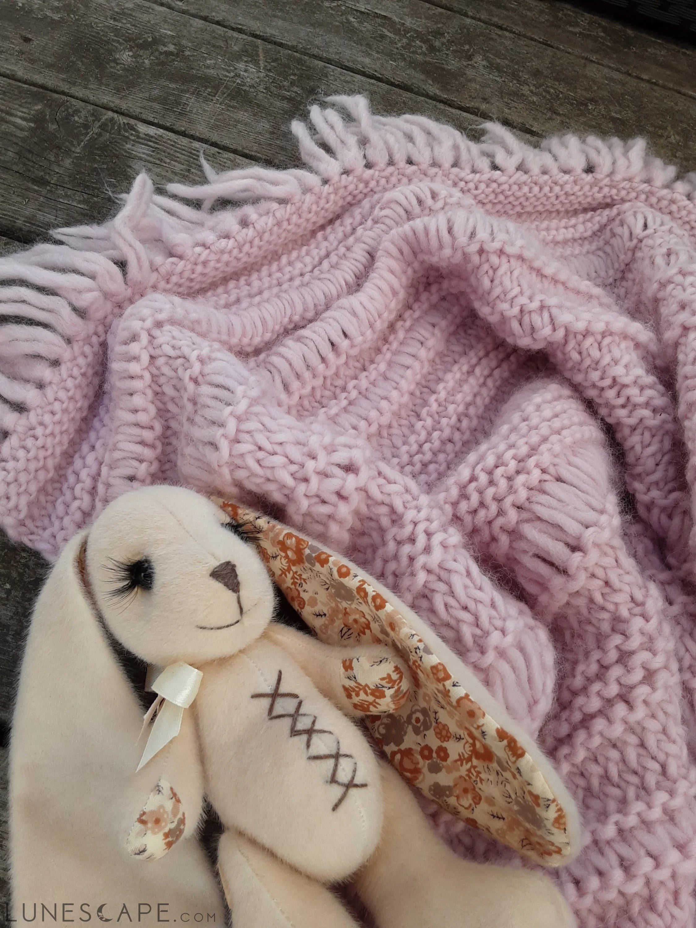 Powder Pink Baby Boho Blanket LUNESCAPE