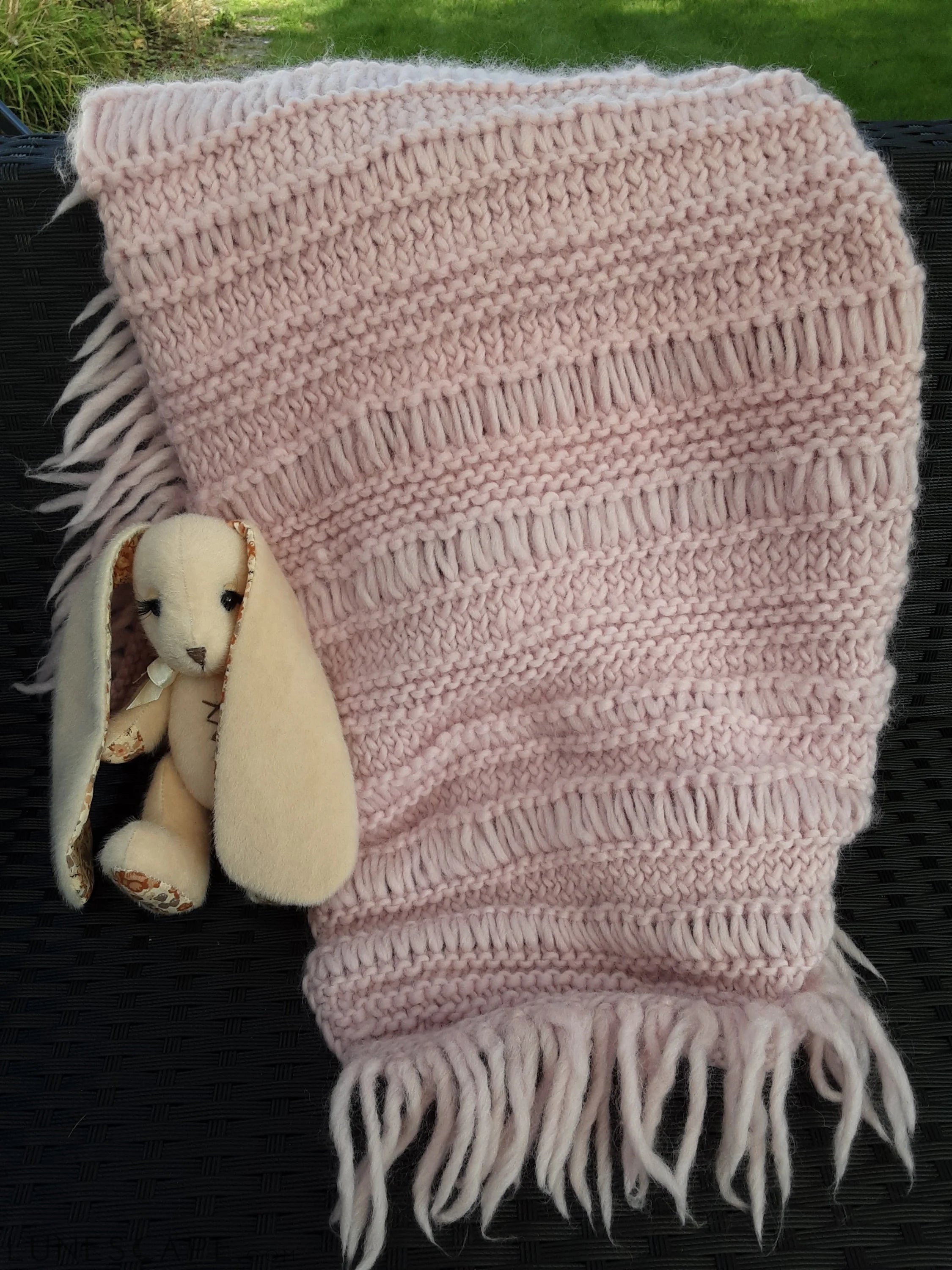 Powder Pink Baby Boho Blanket LUNESCAPE