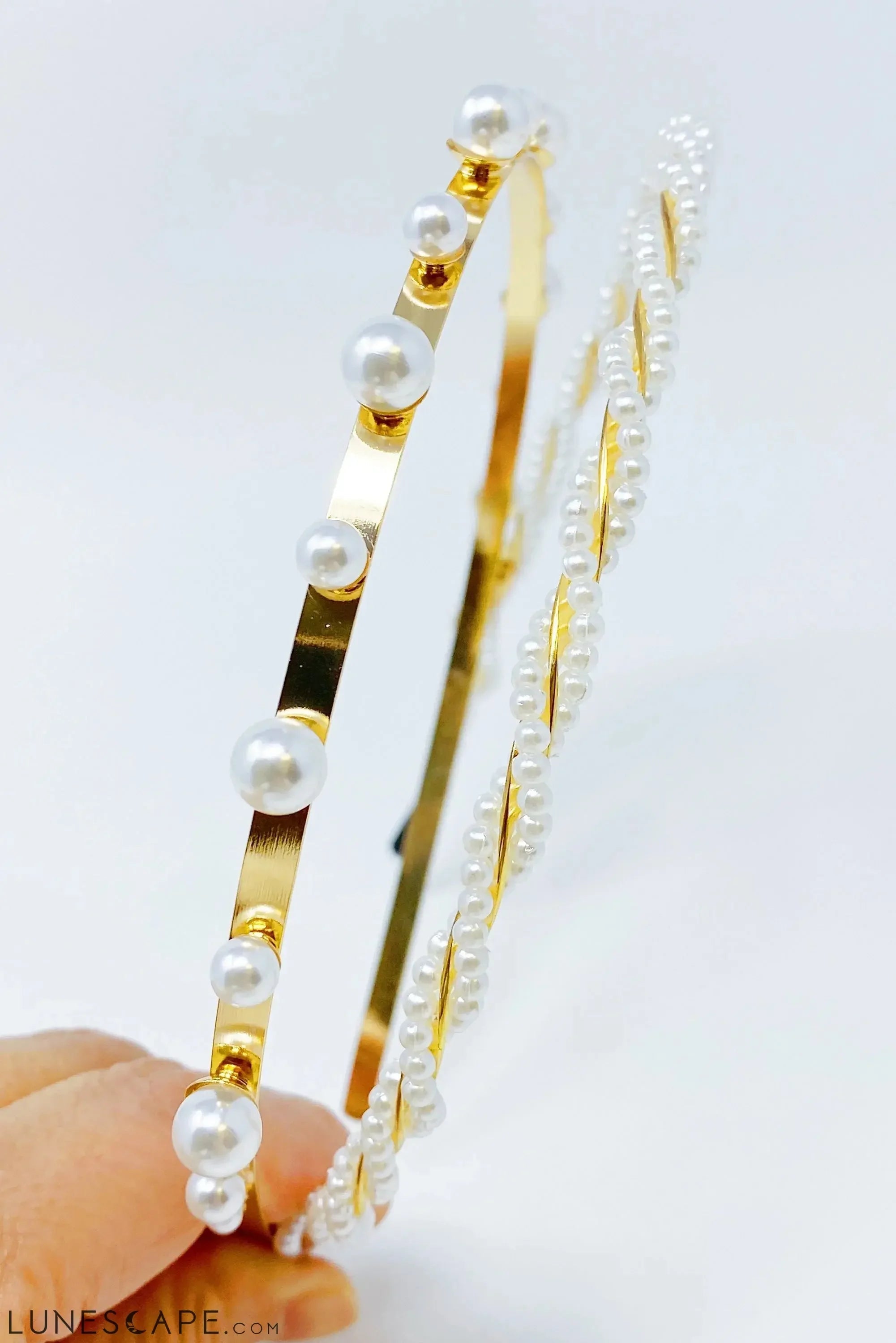 Precious Pearl Headband Set Of 2 LUNESCAPE
