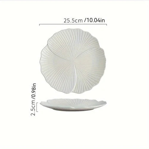 Premium White Ceramic Dinner Plates for Gourmet Dining LUNESCAPE