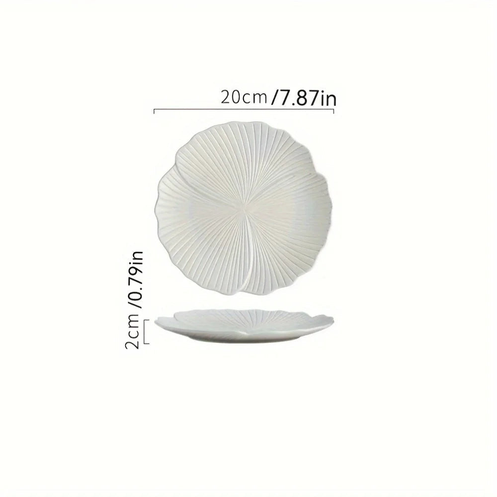 Premium White Ceramic Dinner Plates for Gourmet Dining LUNESCAPE
