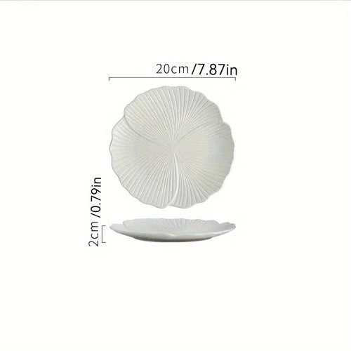Premium White Ceramic Dinner Plates for Gourmet Dining LUNESCAPE