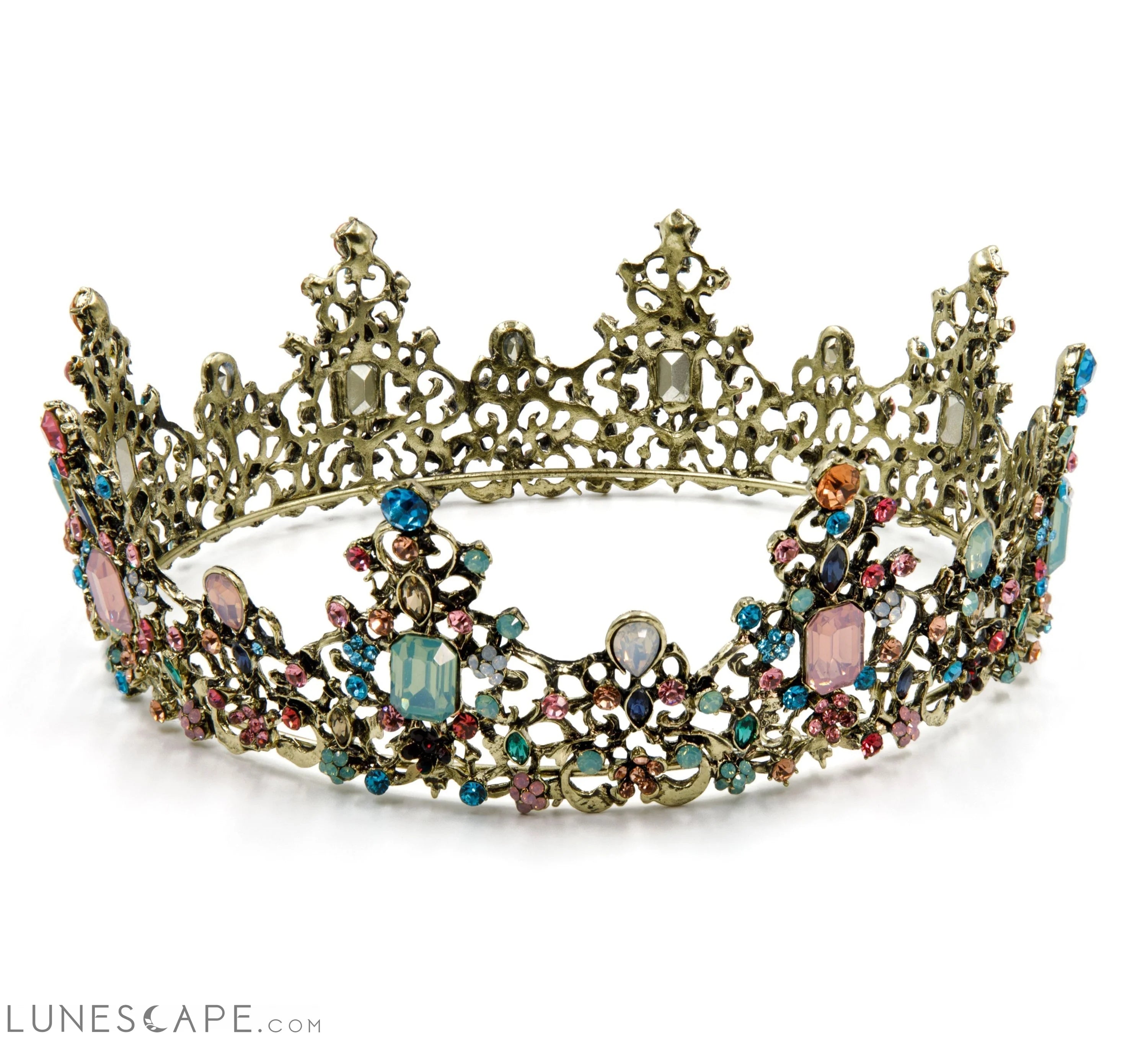 Princess of Pastels Luxe Tiara Crown | Royalty Crown Party or Bridal LUNESCAPE