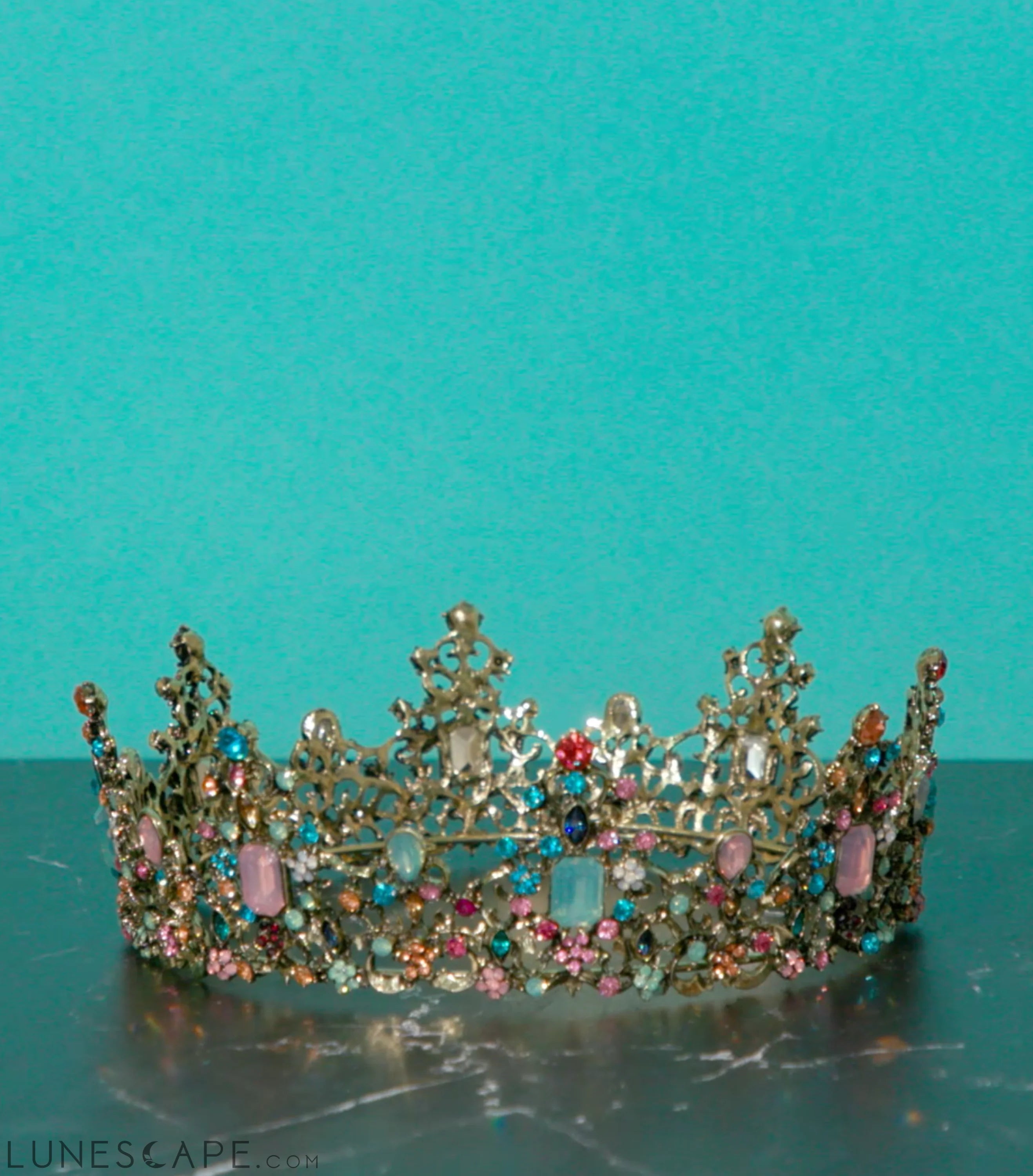 Princess of Pastels Luxe Tiara Crown | Royalty Crown Party or Bridal LUNESCAPE