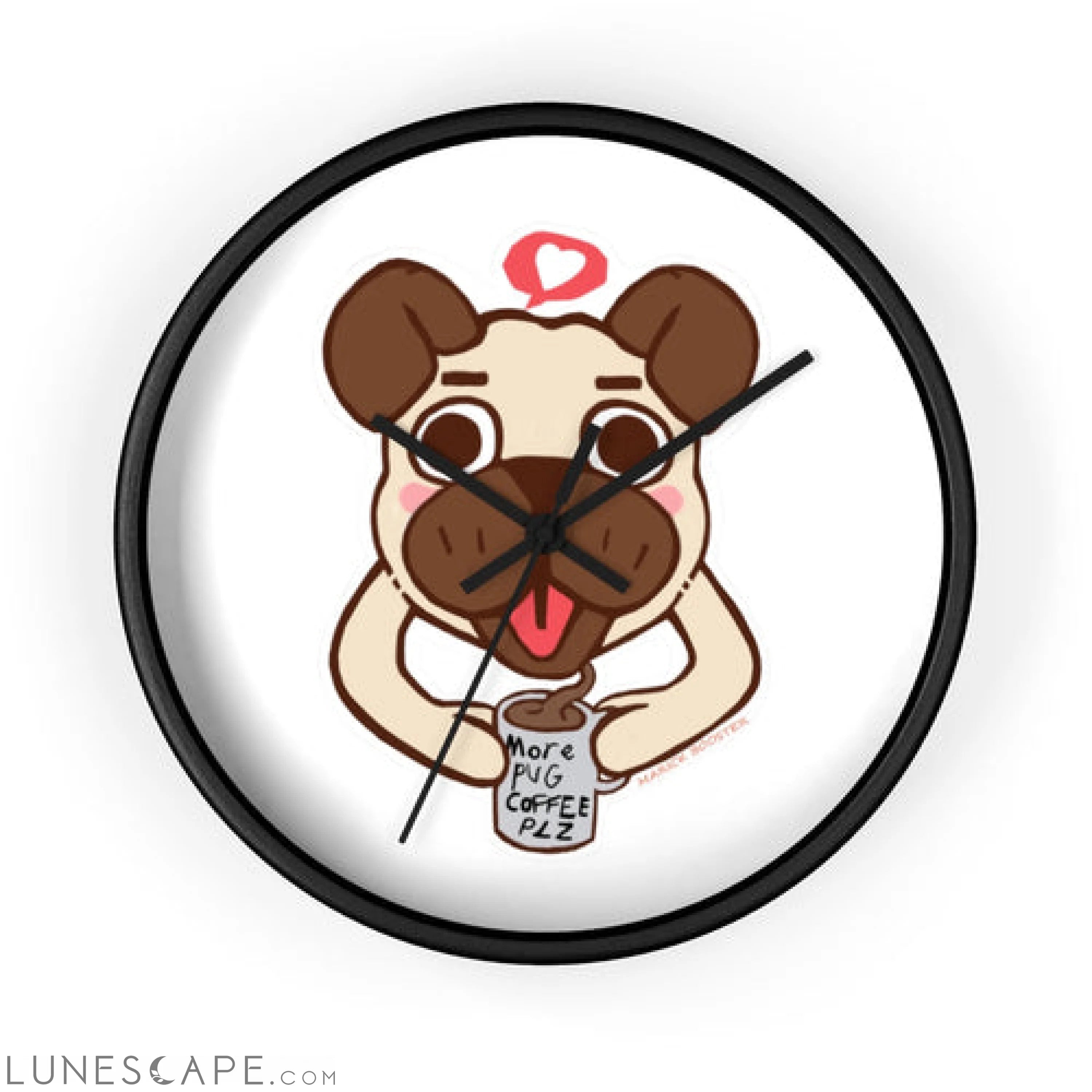 Pug Wall clock LUNESCAPE