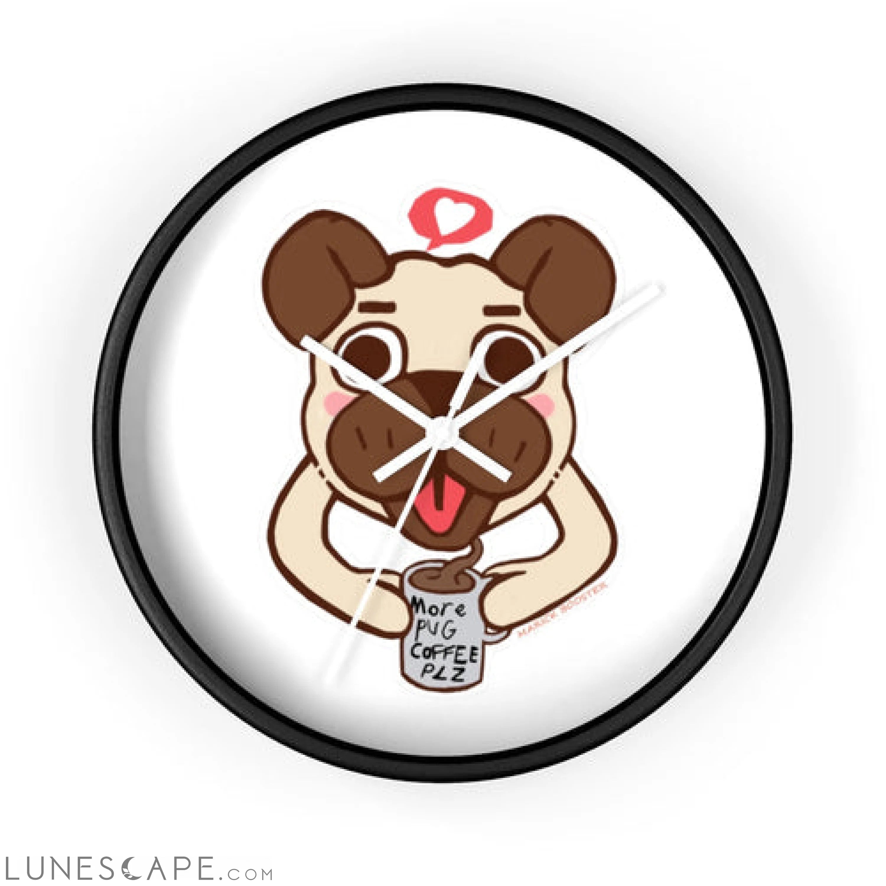 Pug Wall clock LUNESCAPE