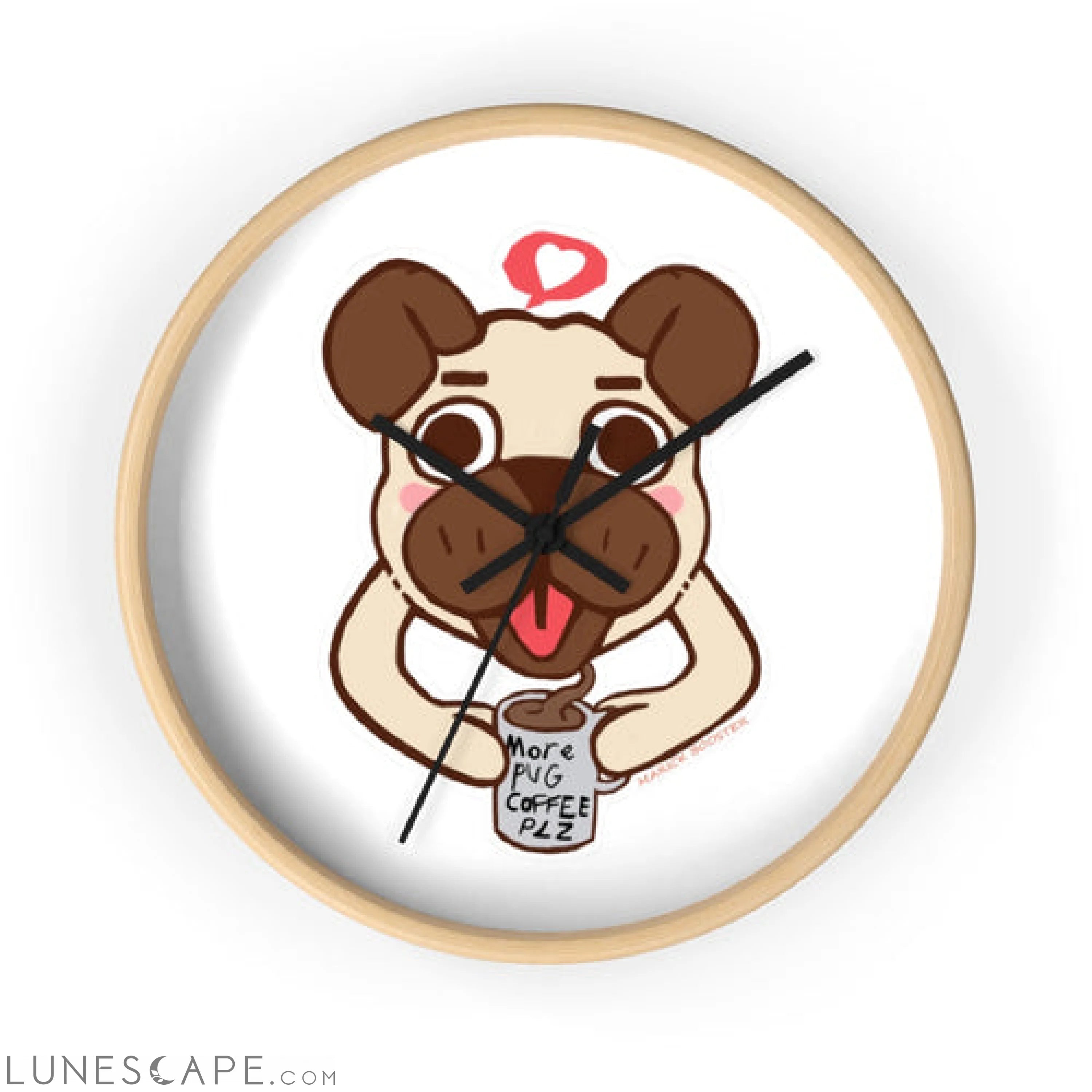 Pug Wall clock LUNESCAPE