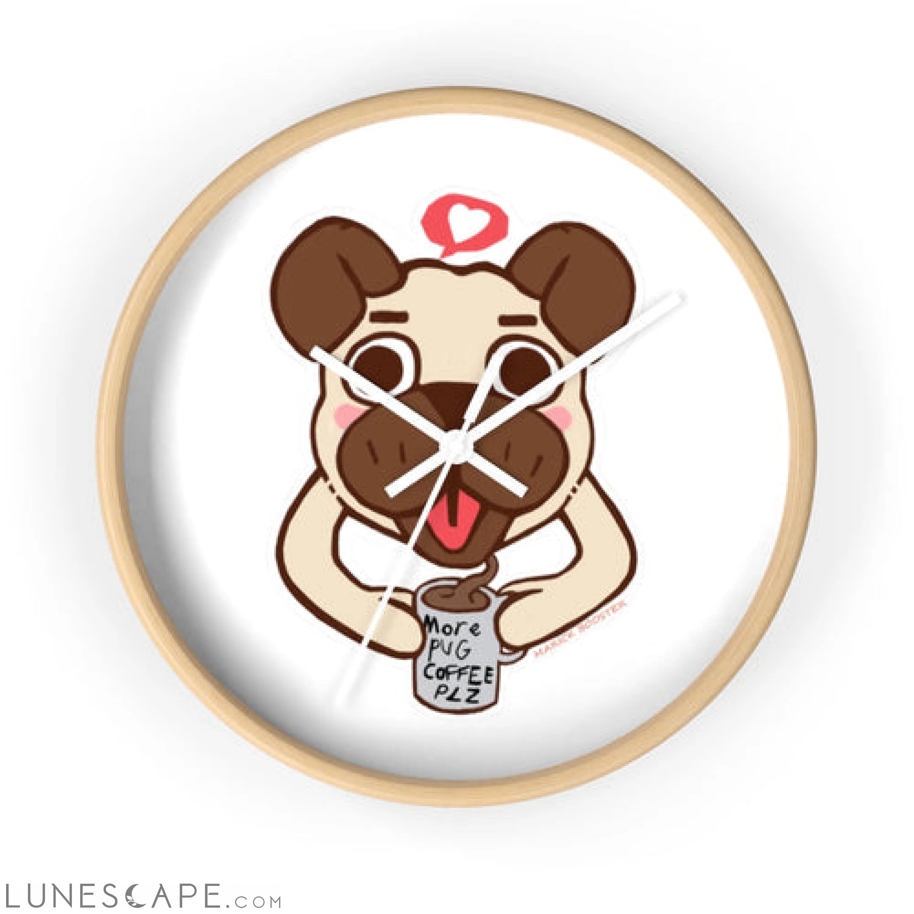 Pug Wall clock LUNESCAPE