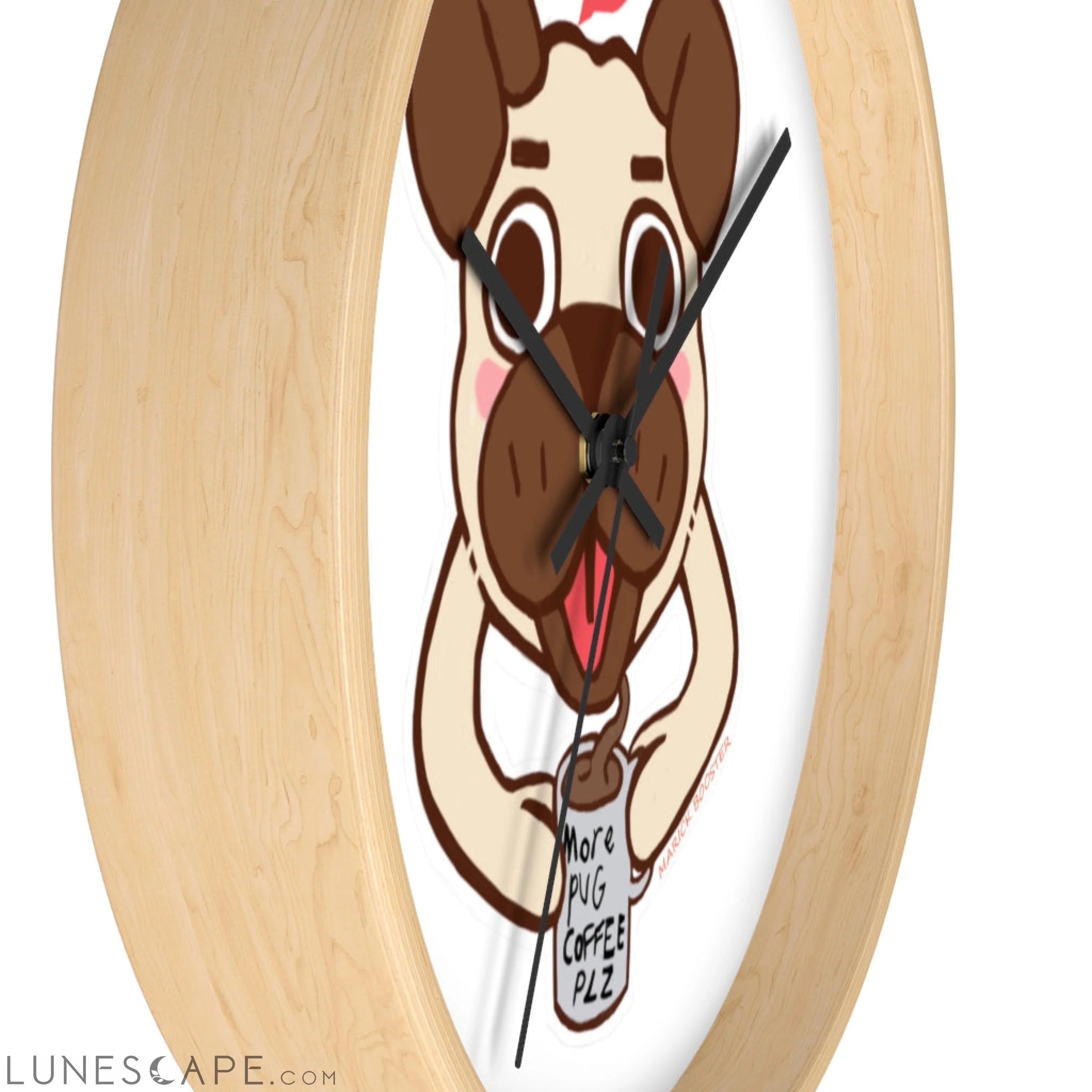 Pug Wall clock LUNESCAPE