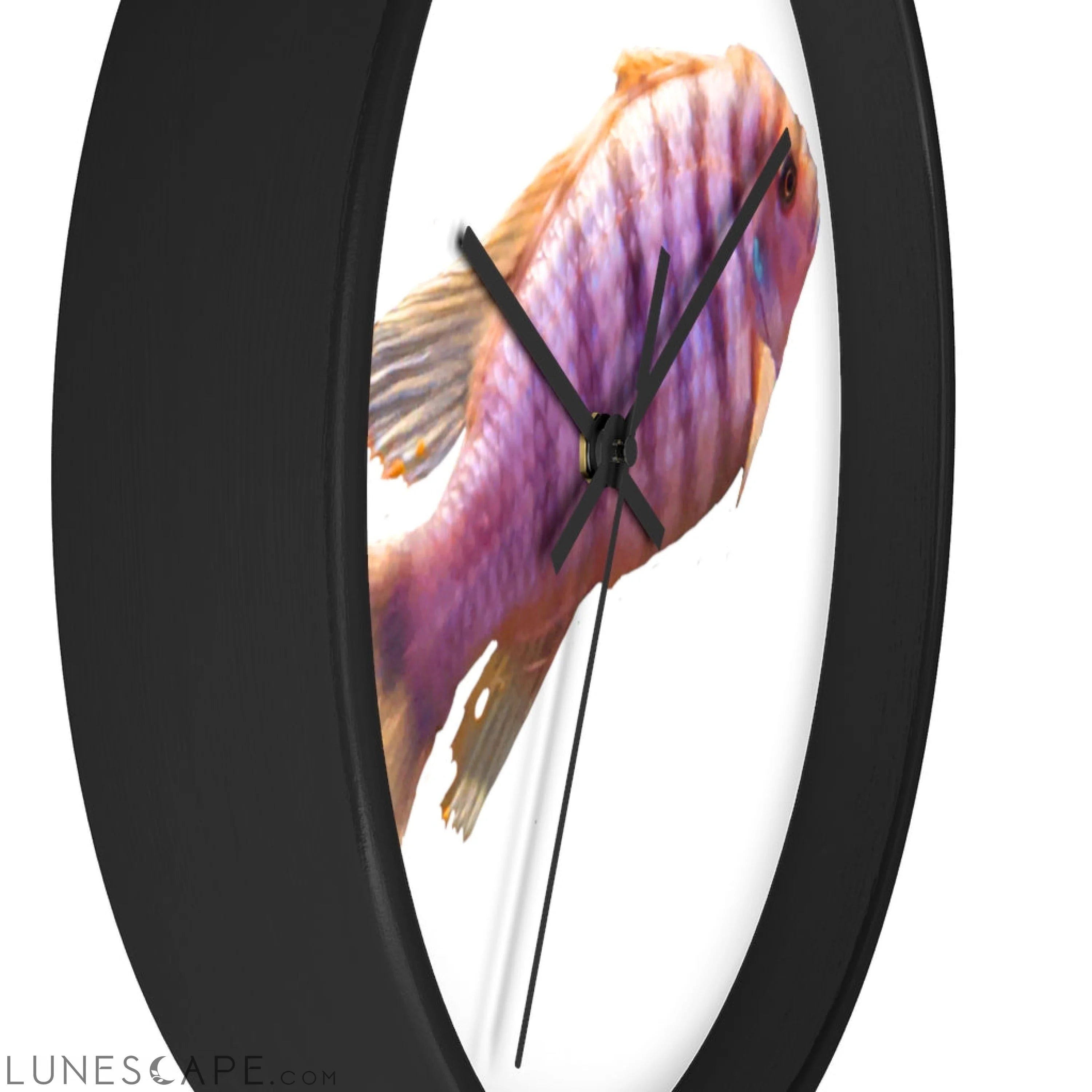 Purple Fish Wall clock LUNESCAPE