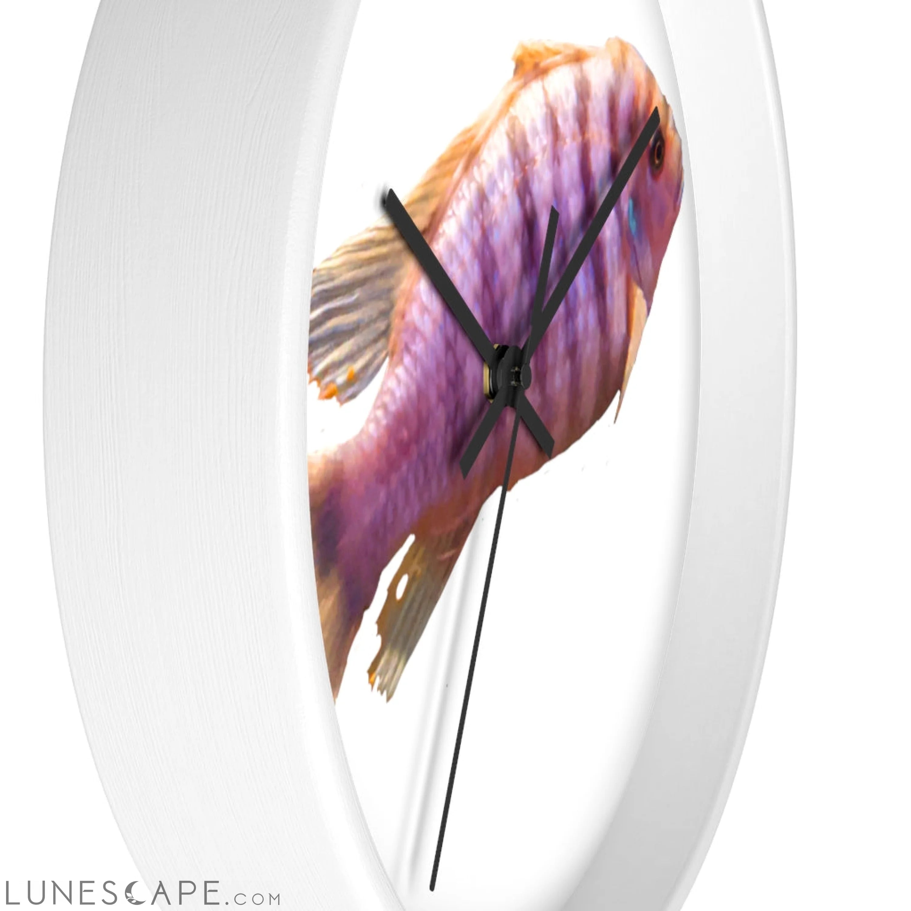 Purple Fish Wall clock LUNESCAPE