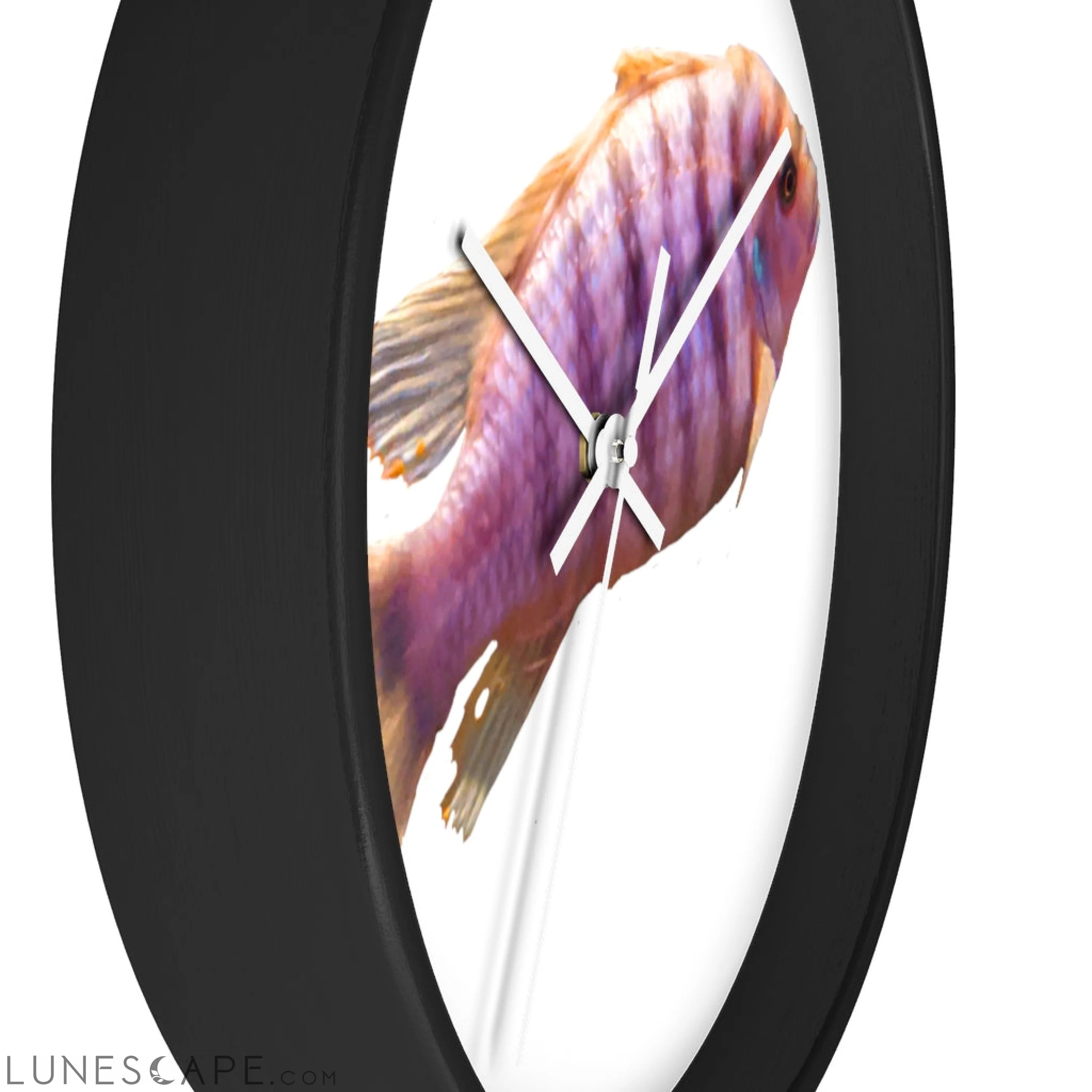 Purple Fish Wall clock LUNESCAPE