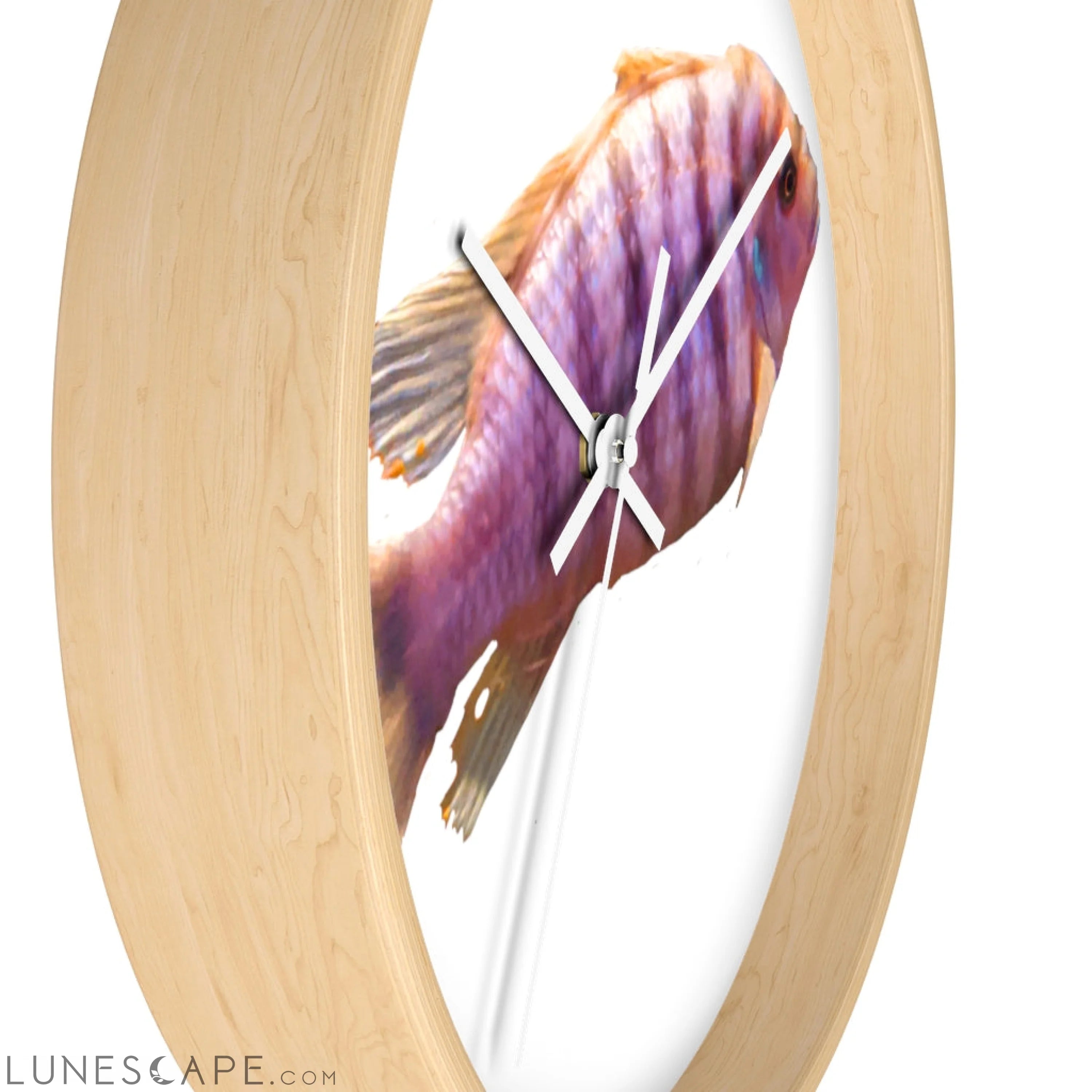 Purple Fish Wall clock LUNESCAPE